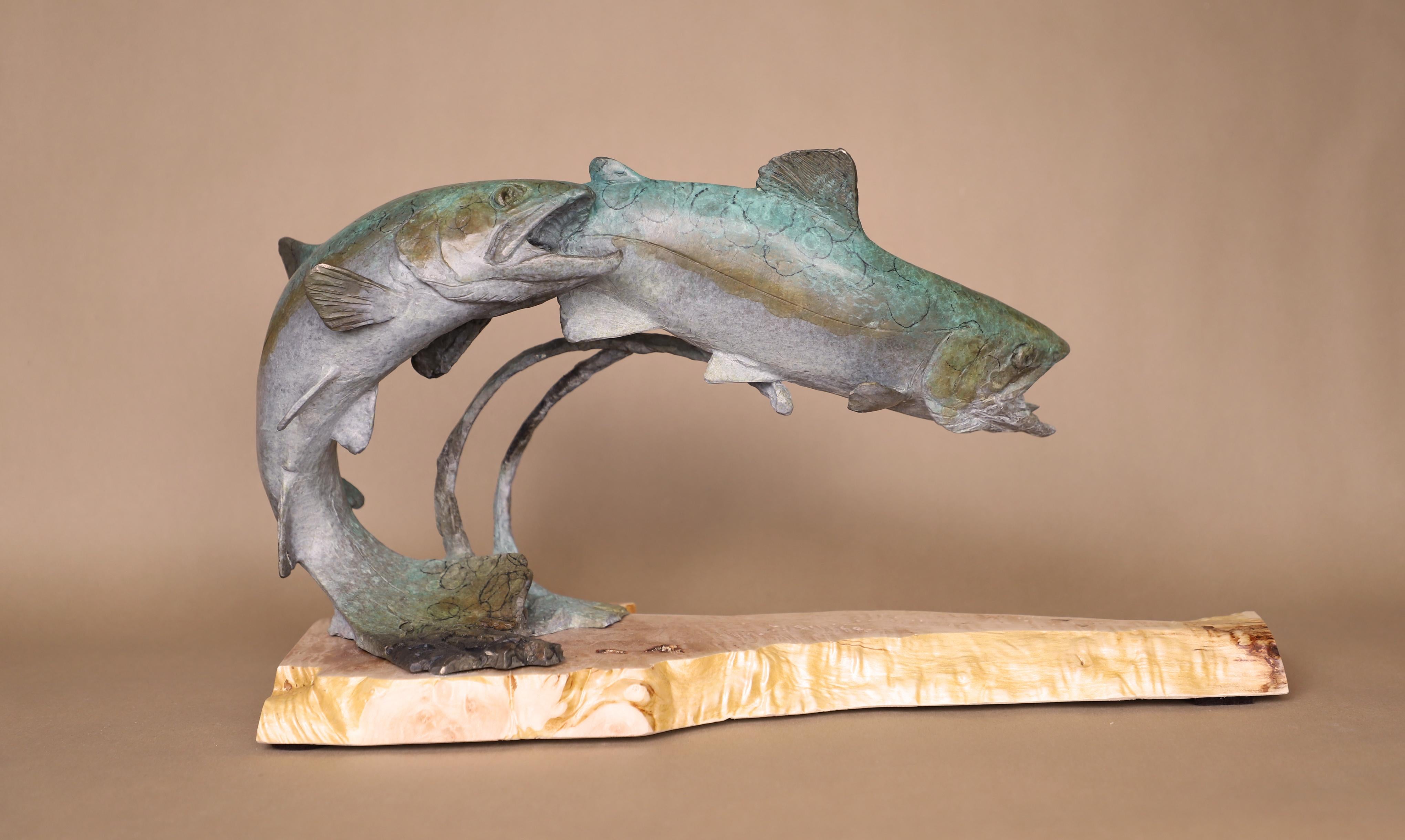 Double Rainbow - Wood Base - Sculpture by Dan Chen