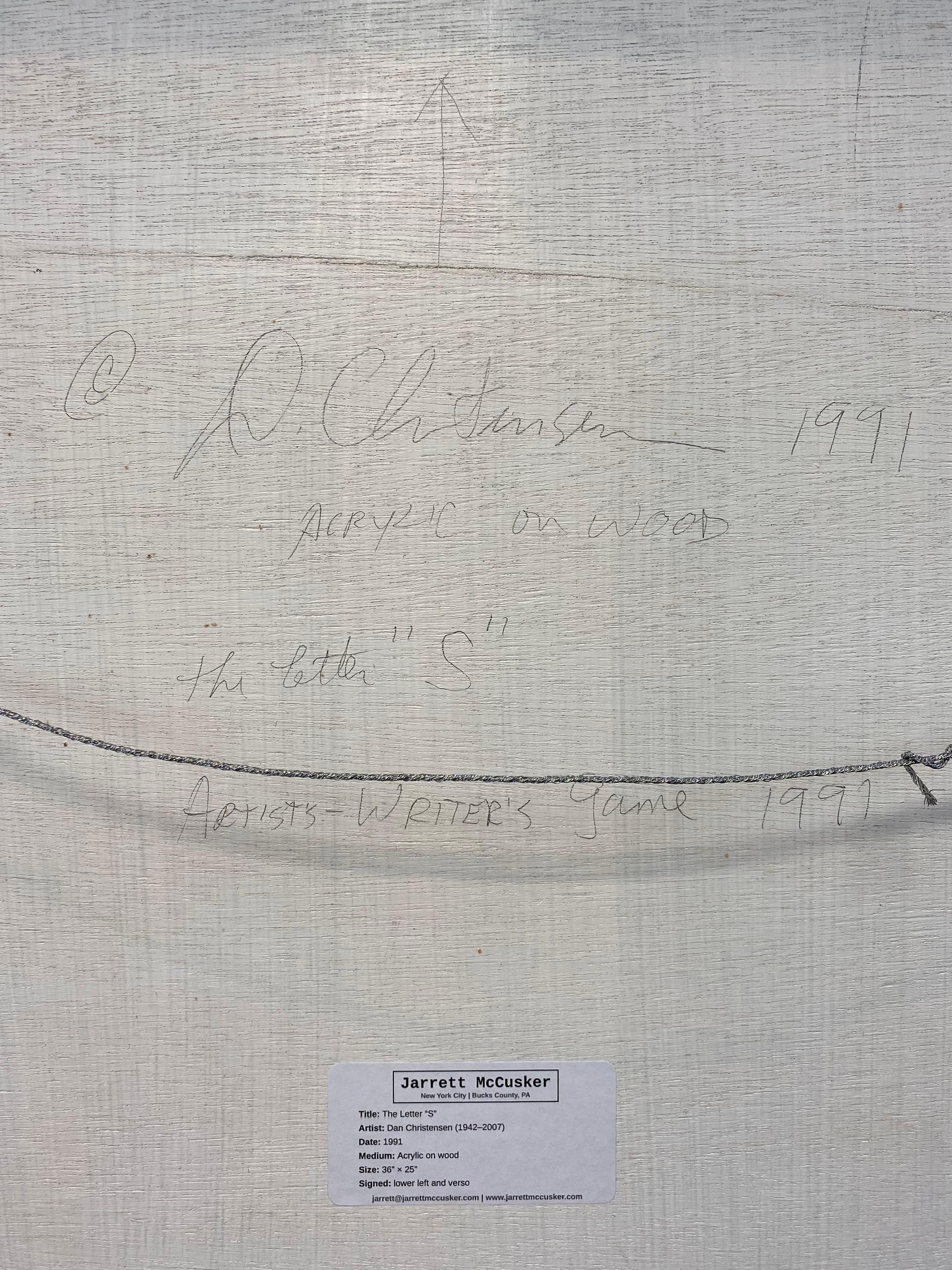 The Letter “S”, 1991 Scrape Painting, Hamptons Artists & Writers Softball Game en venta 7