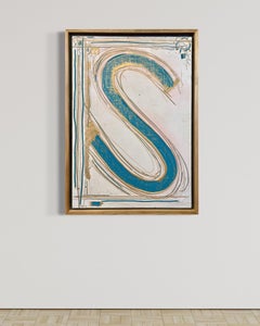 The Letter “S”, 1991 Scrape Painting, Hamptons Artists & Writers Softball Game