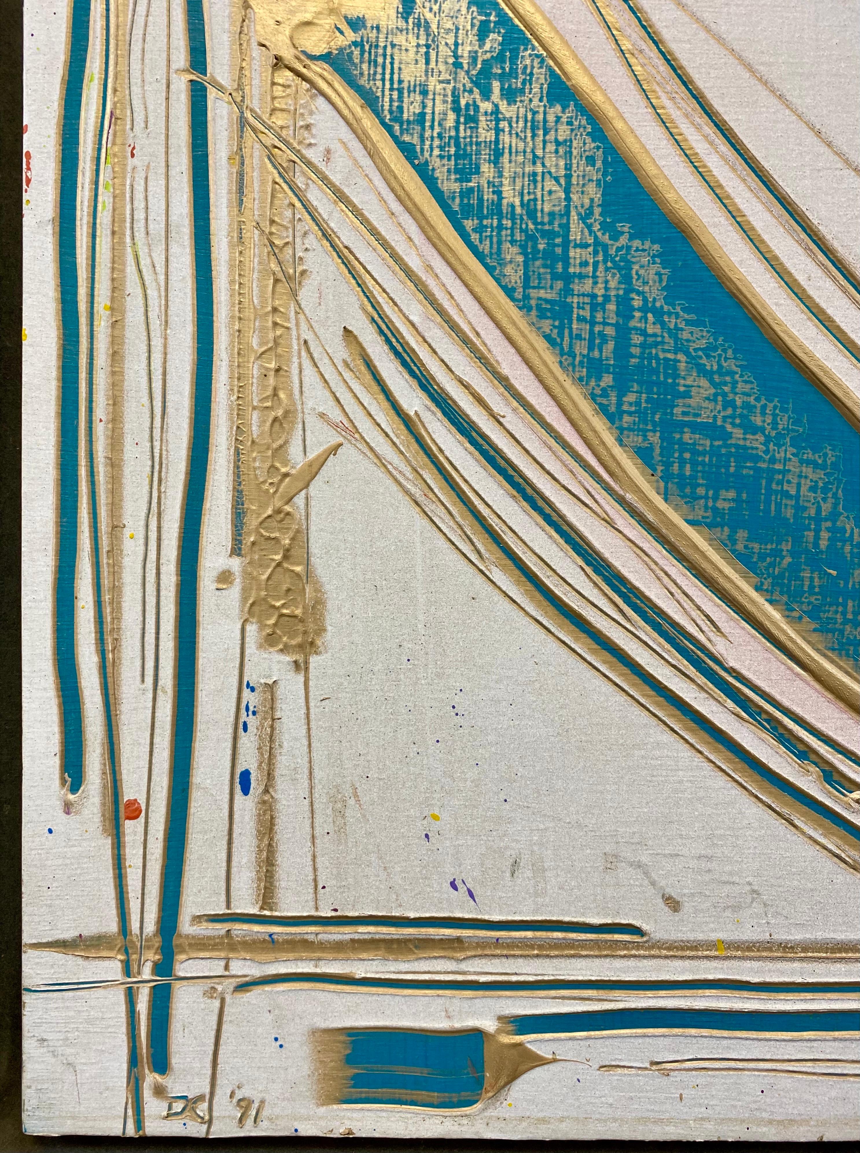 The Letter “S”, 1991 Scrape Painting, Hamptons Artists & Writers Softball Game en venta 3