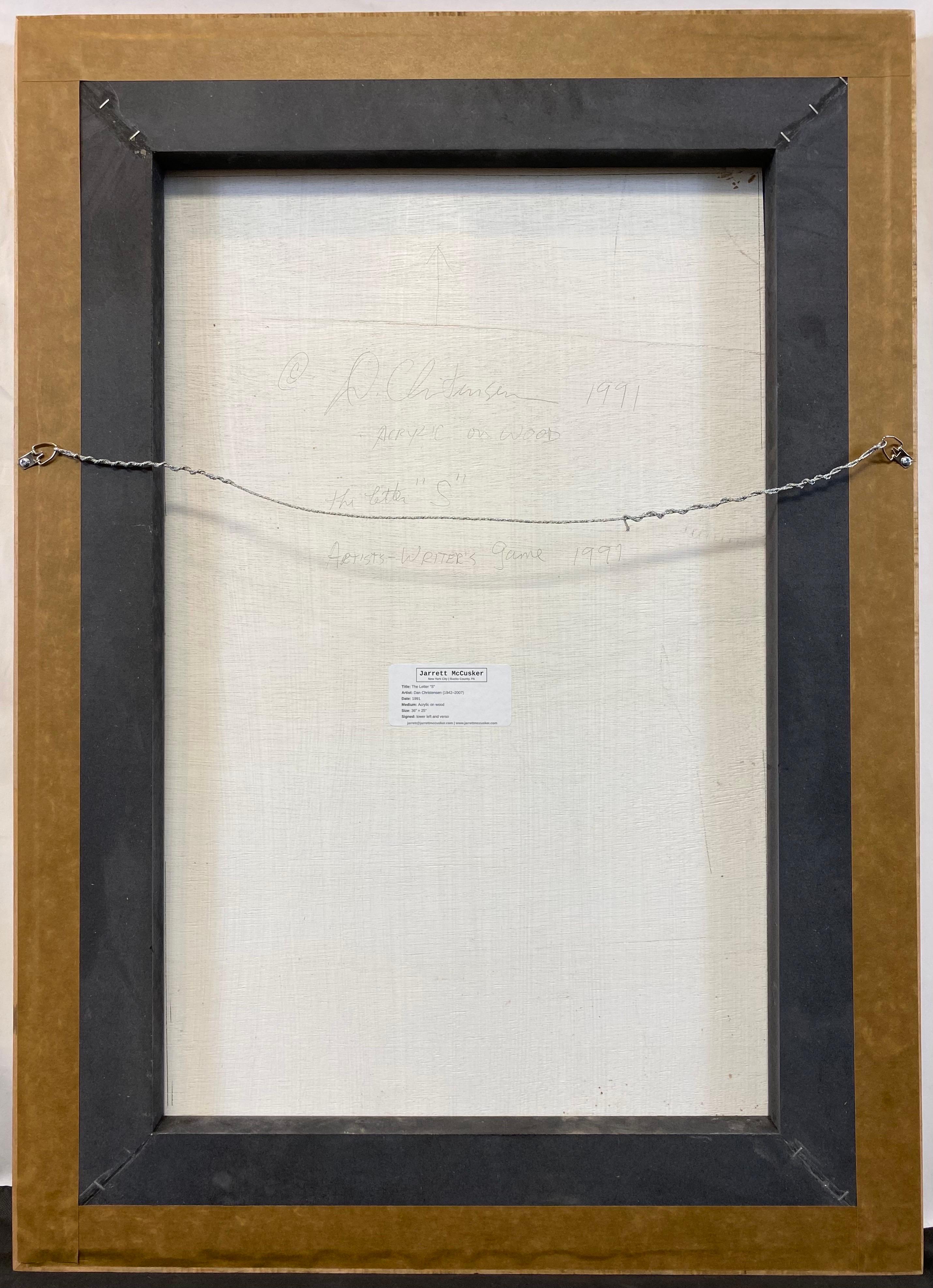 The Letter “S”, 1991 Scrape Painting, Hamptons Artists & Writers Softball Game en venta 6