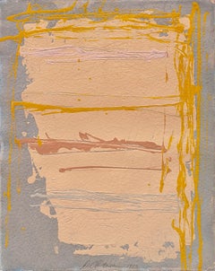 "Untitled" Dan Christensen, Abstract Painting, Drips, Pink, Yellow, Grey