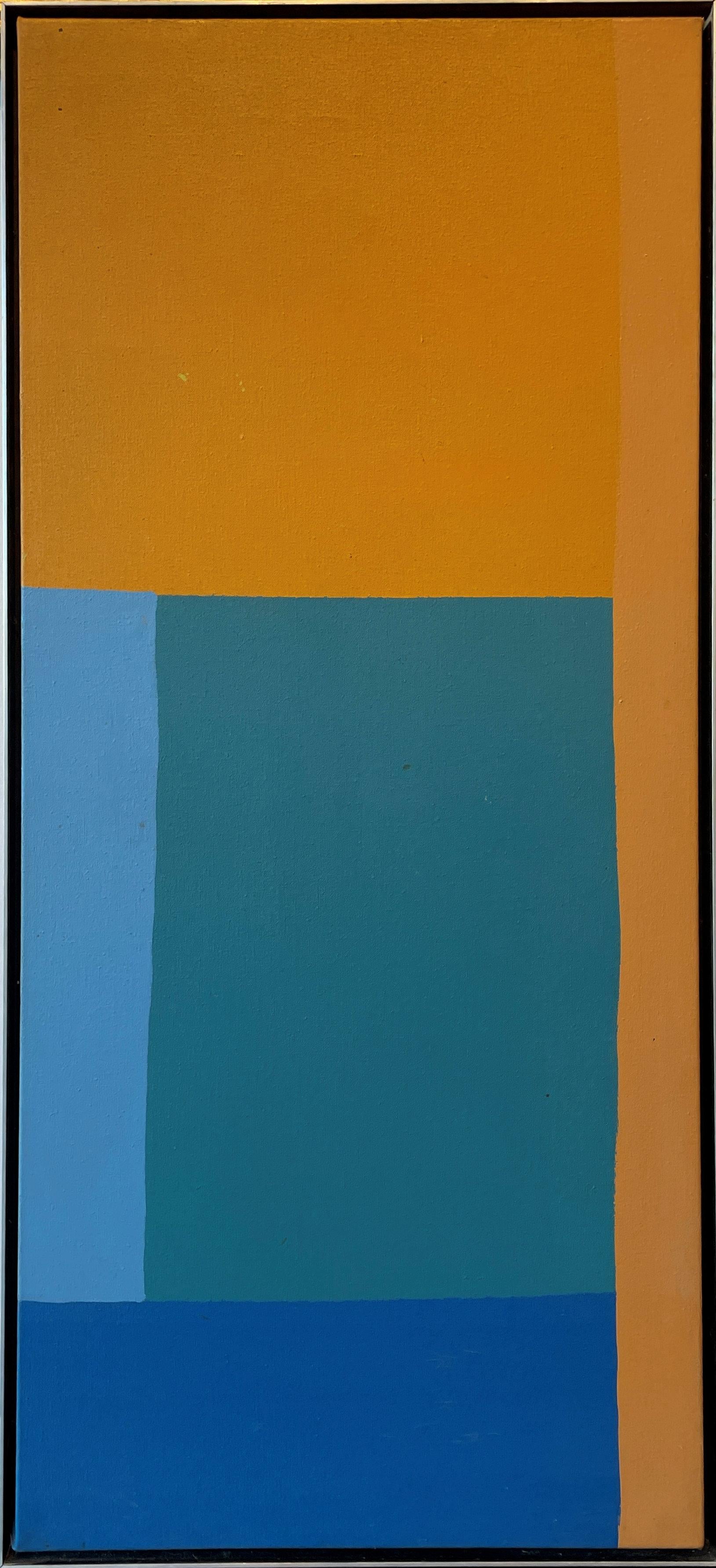 Dan Christensen, série à carreaux géométriques, abstrait orange et bleu en vente 1