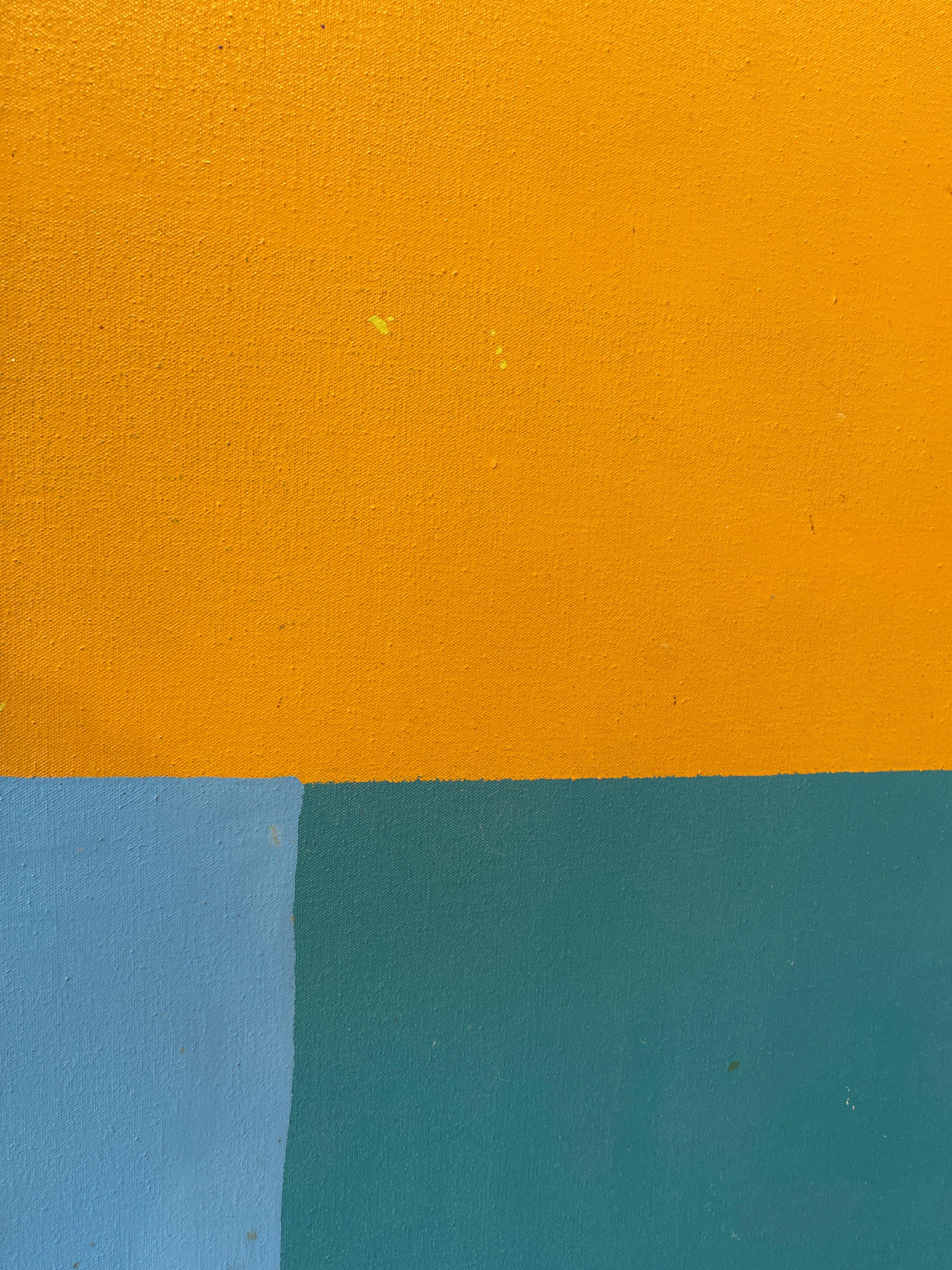 Dan Christensen, série à carreaux géométriques, abstrait orange et bleu en vente 2