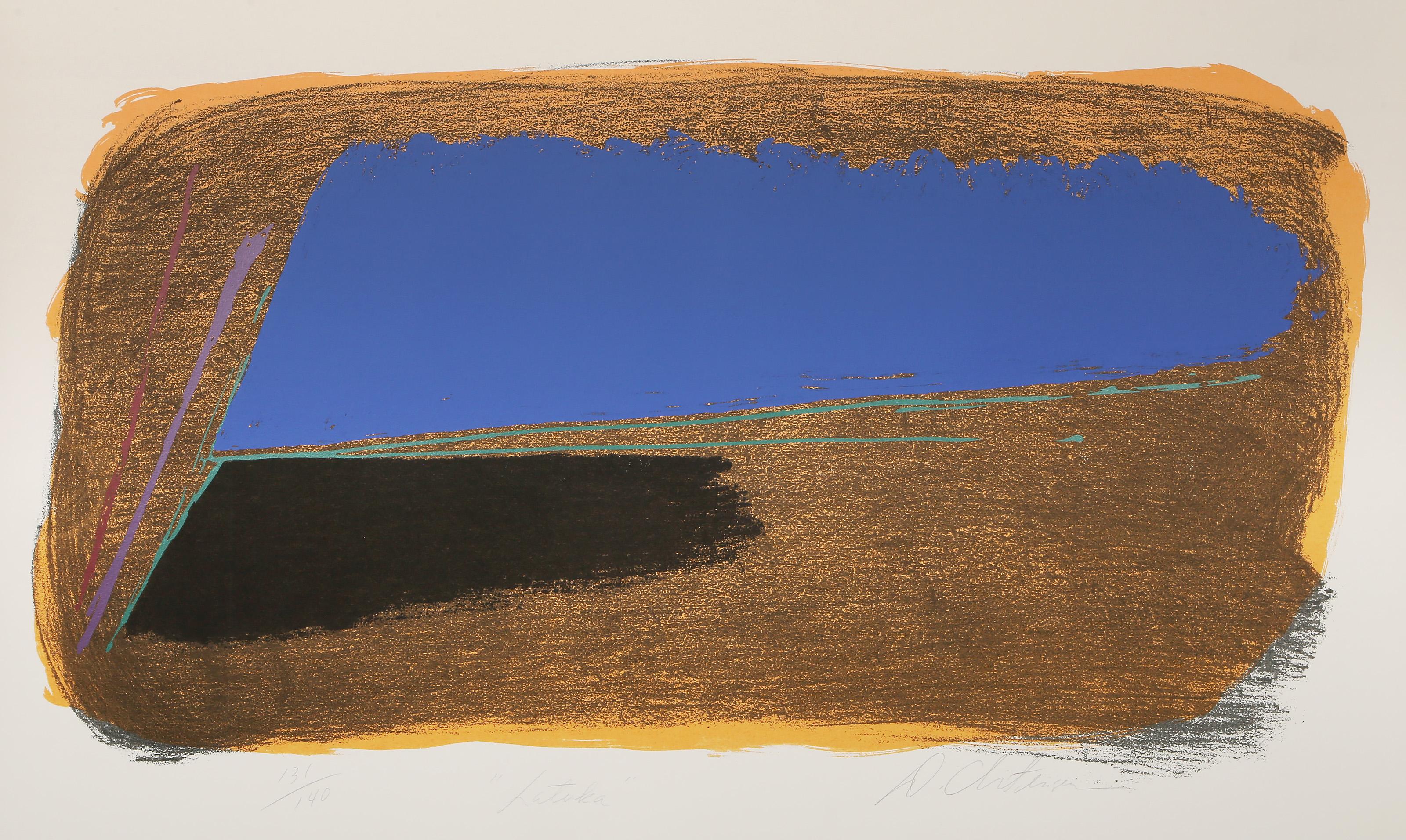 Dan Christensen, Américain (1942 - 2007) - Latuka, Année :  1981, Moyen :  Sérigraphie, signée, titrée et numérotée au crayon, Edition :  131/140, Taille de l'image :  20 x 38 pouces, Taille :  29.75 x 42.5 in. (75.57 x 107.95 cm)