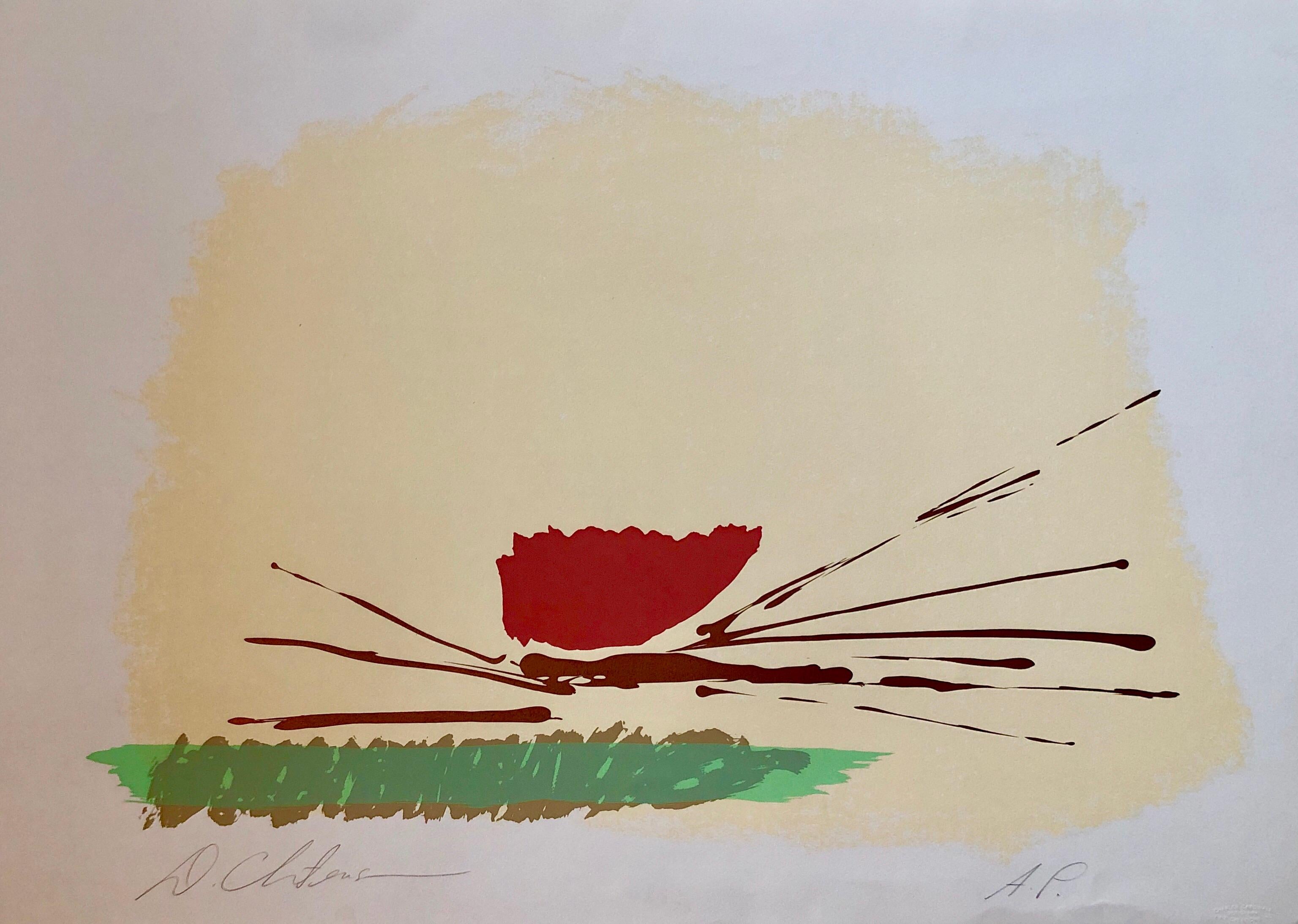Dan Christensen Abstract Print - Lyrical Abstract Expressionist Color Field Silkscreen Lithograph Signed