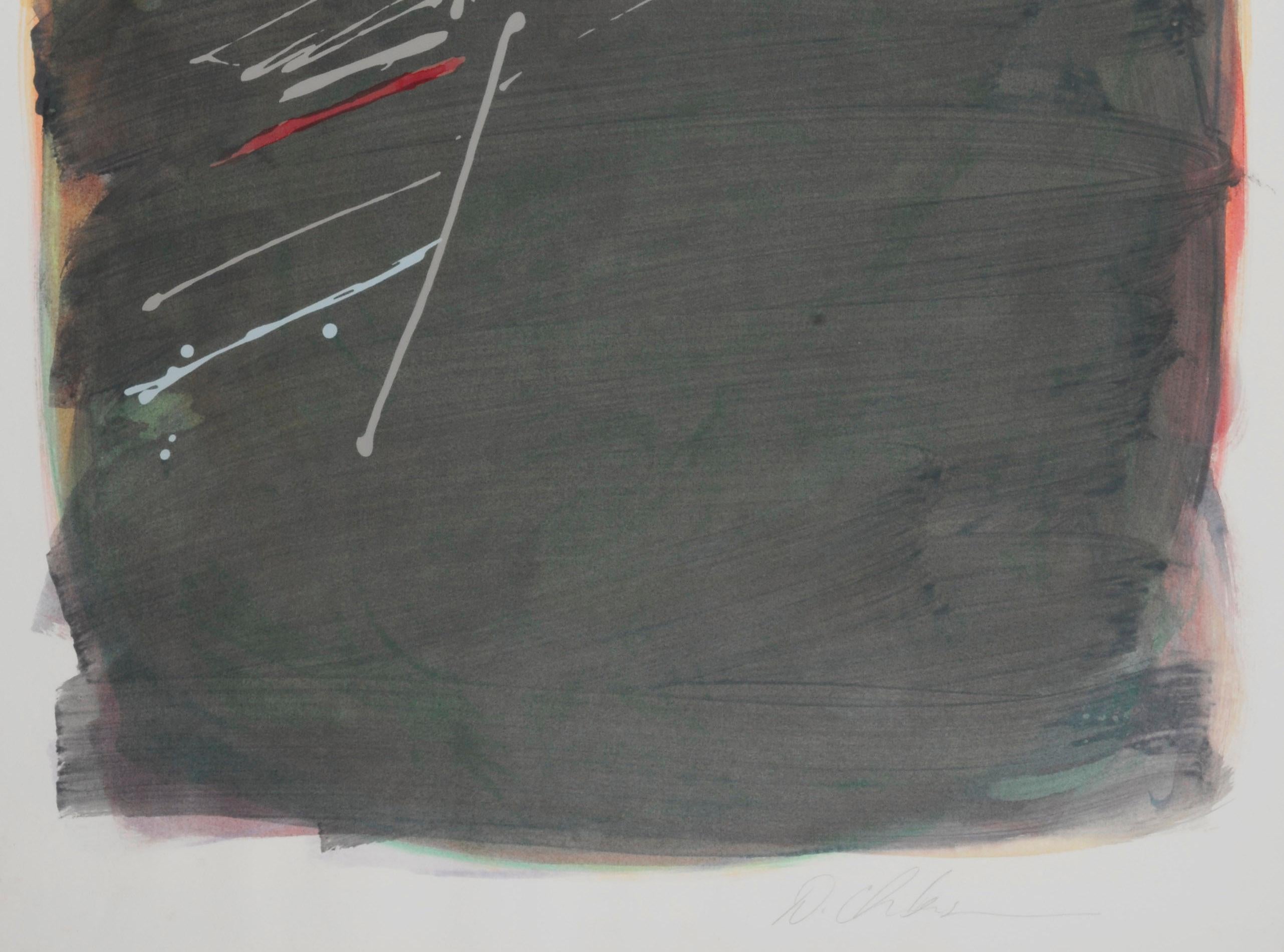 Untitled - Gray Abstract Print by Dan Christensen