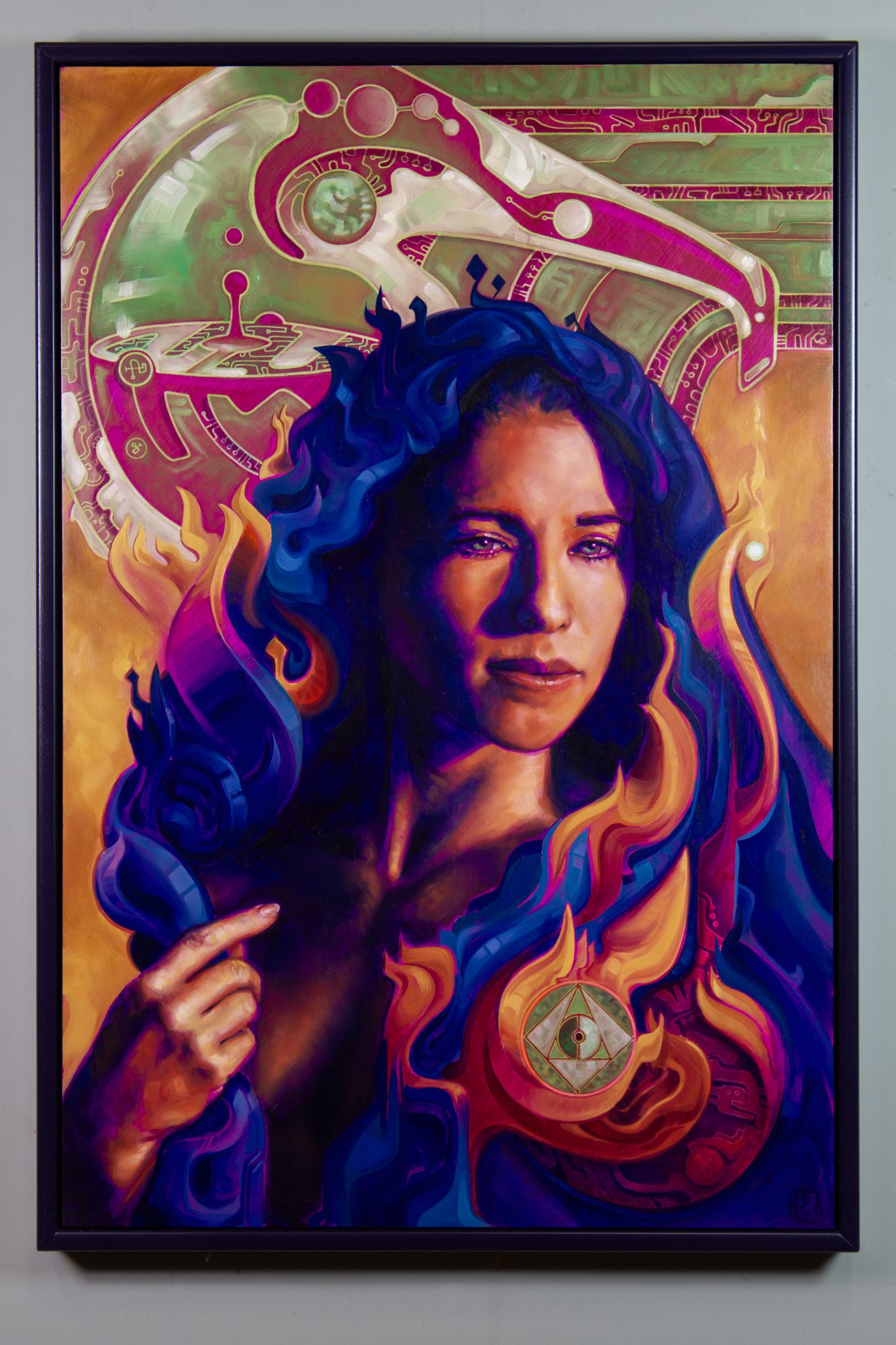 Maria Prophetissa, 2021 - Pittura surreale originale di Dan Cohen 1