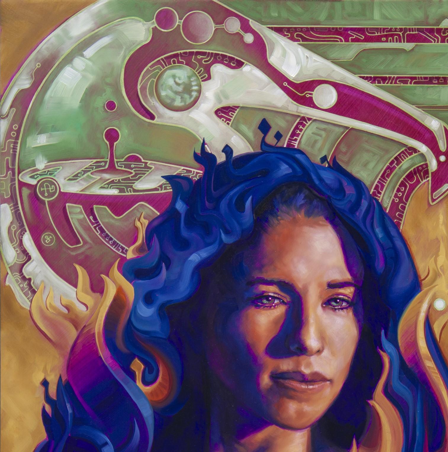 Maria Prophetissa, 2021 - Pittura surreale originale di Dan Cohen 3