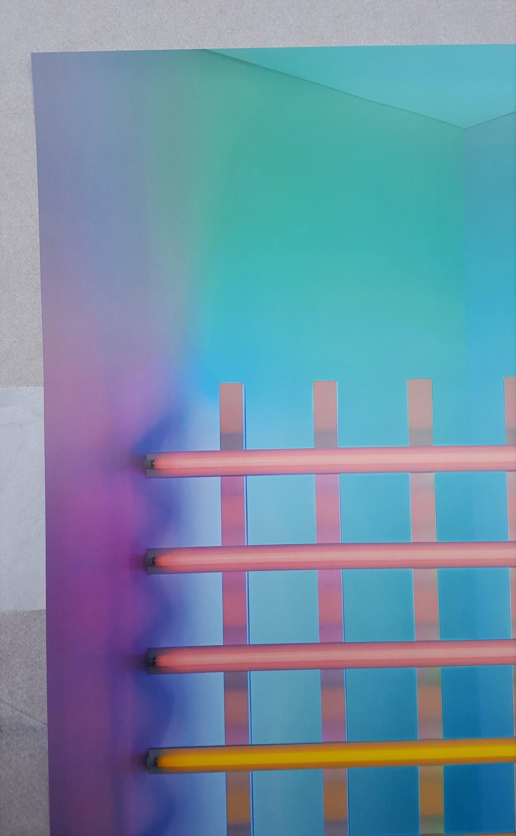 Dan Flavin: A Retrospective Poster /// Contemporary Abstract Light Sculpture Art in vendita 2