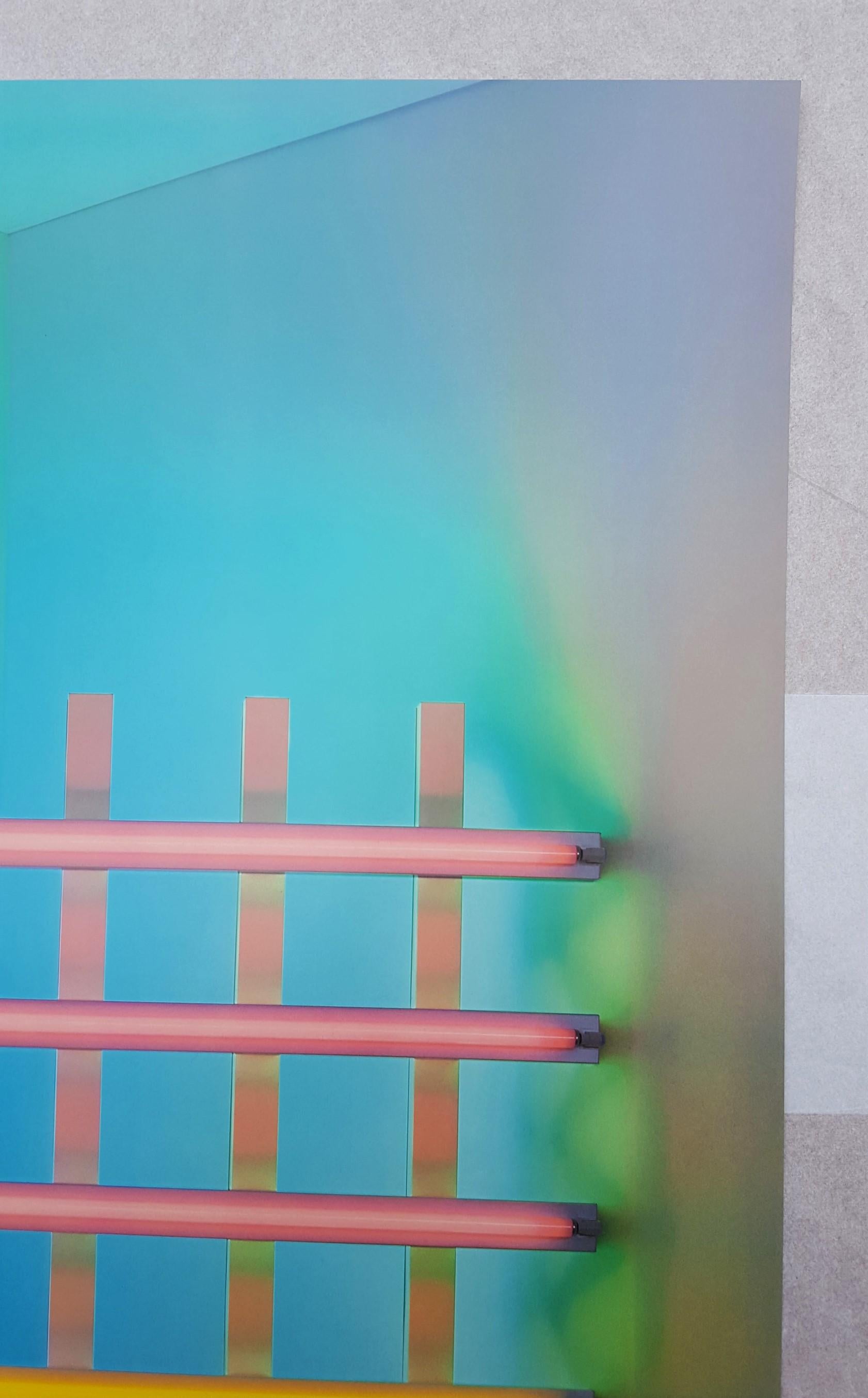 Dan Flavin: A Retrospective Poster /// Contemporary Abstract Light Sculpture Art in vendita 3