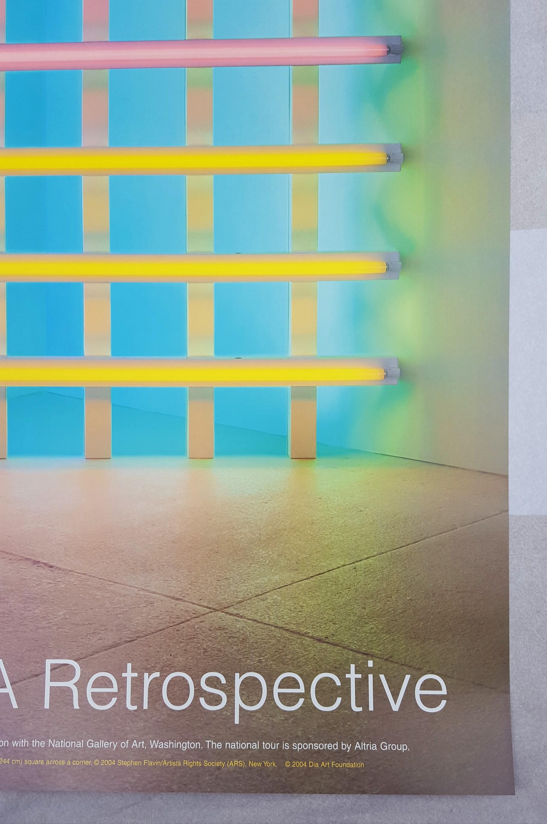 Dan Flavin: A Retrospective Poster /// Contemporary Abstract Light Sculpture Art in vendita 4