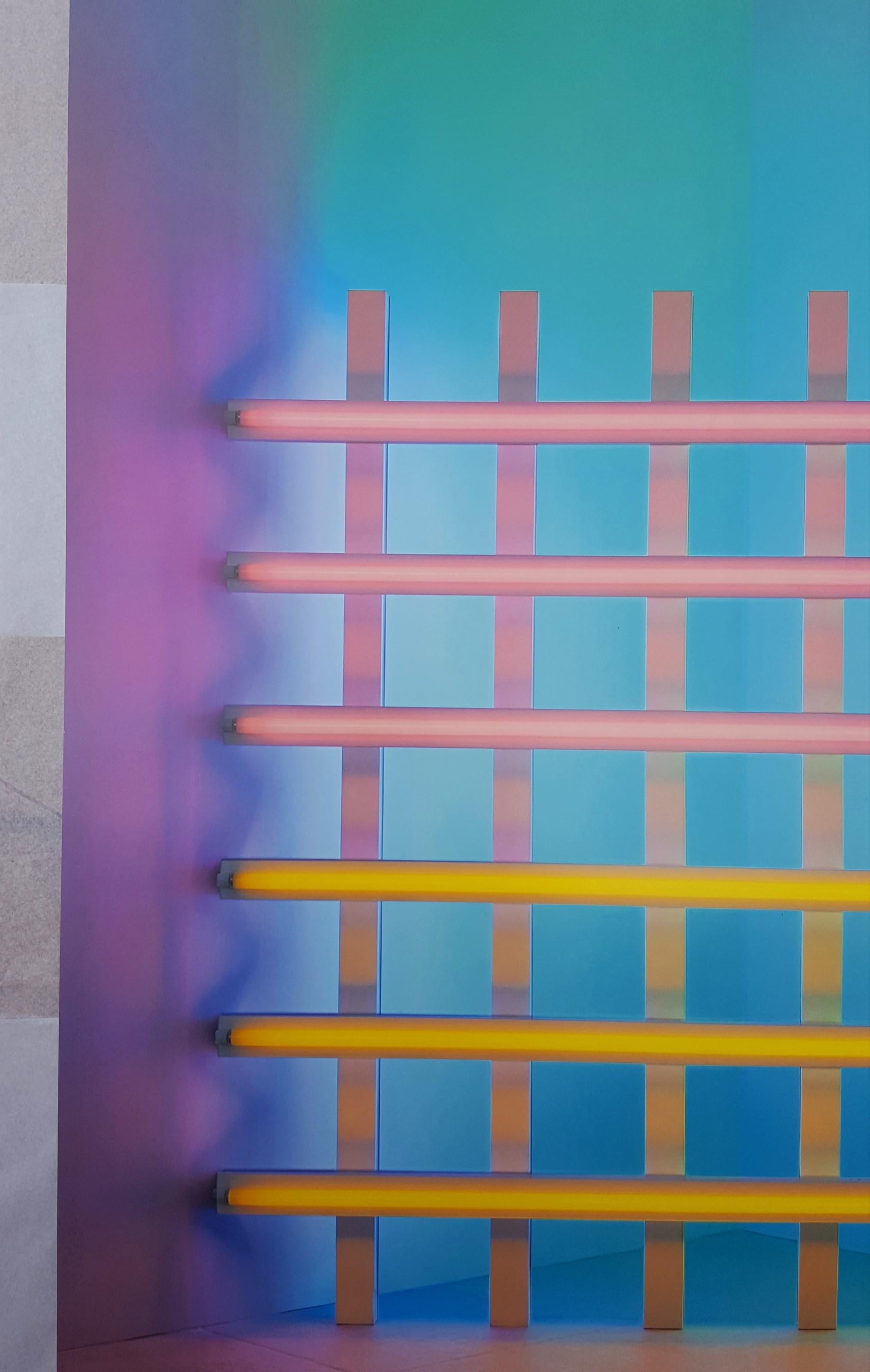 Dan Flavin: A Retrospective Poster /// Contemporary Abstract Light Sculpture Art in vendita 7