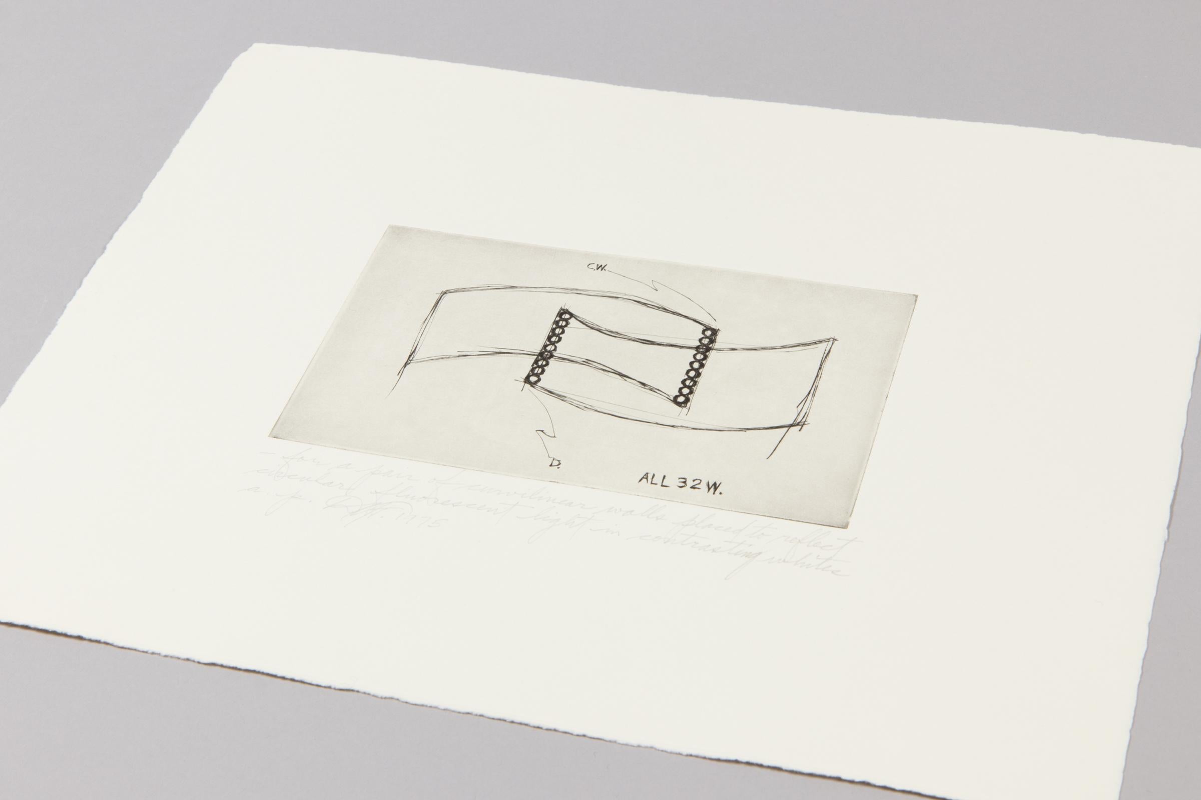 Dan Flavin, For a pair of curvilinear walls - Signed Etching, Minimalism For Sale 1