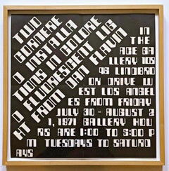 Storico manifesto d'invito per la mostra della ACE Gallery del 1970 Arte luminosa minimalista