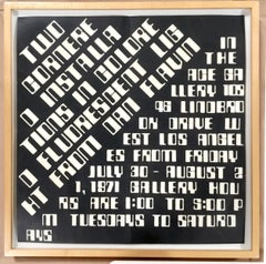 Historic invitation poster for 1970 ACE Gallery exhibition Minimalist light art