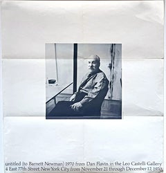 Poster invitation to Barnett Newman from Dan Flavin in the Leo Castelli Gallery