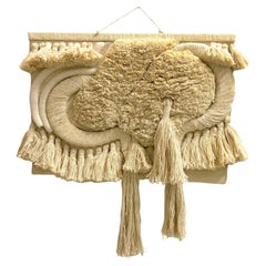 Dan Friedman Large Fiber Art Wall Hanging, Wool, Cotton 
Wood, 1970s