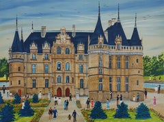 CHATEAU FRANCAIS : Azay Le Rideau - Lithographie originale, SIGNÉE DE LA MAIN & Ltd /250