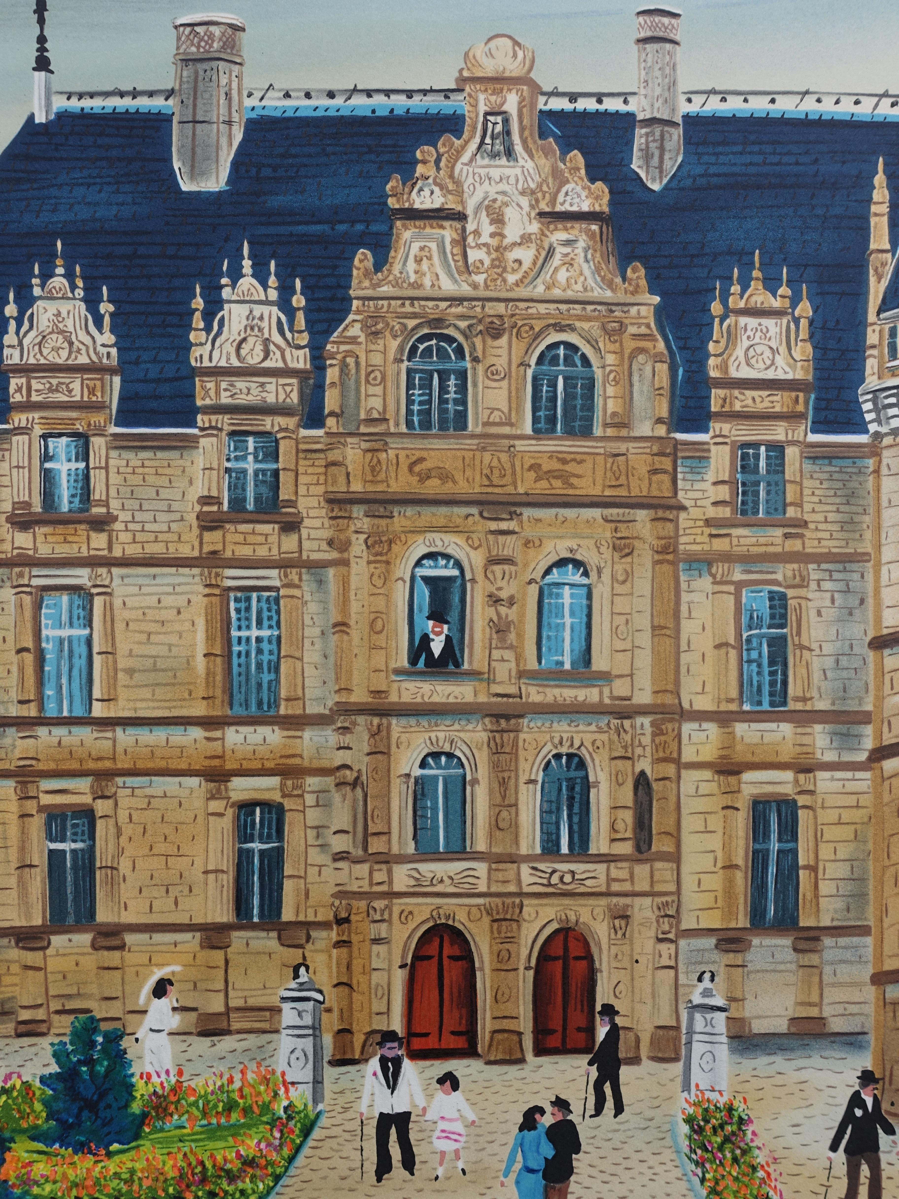 FRENCH CASTLE : Azay Le Rideau - Original Lithograph, HANDSIGNED & Ltd /250 For Sale 1