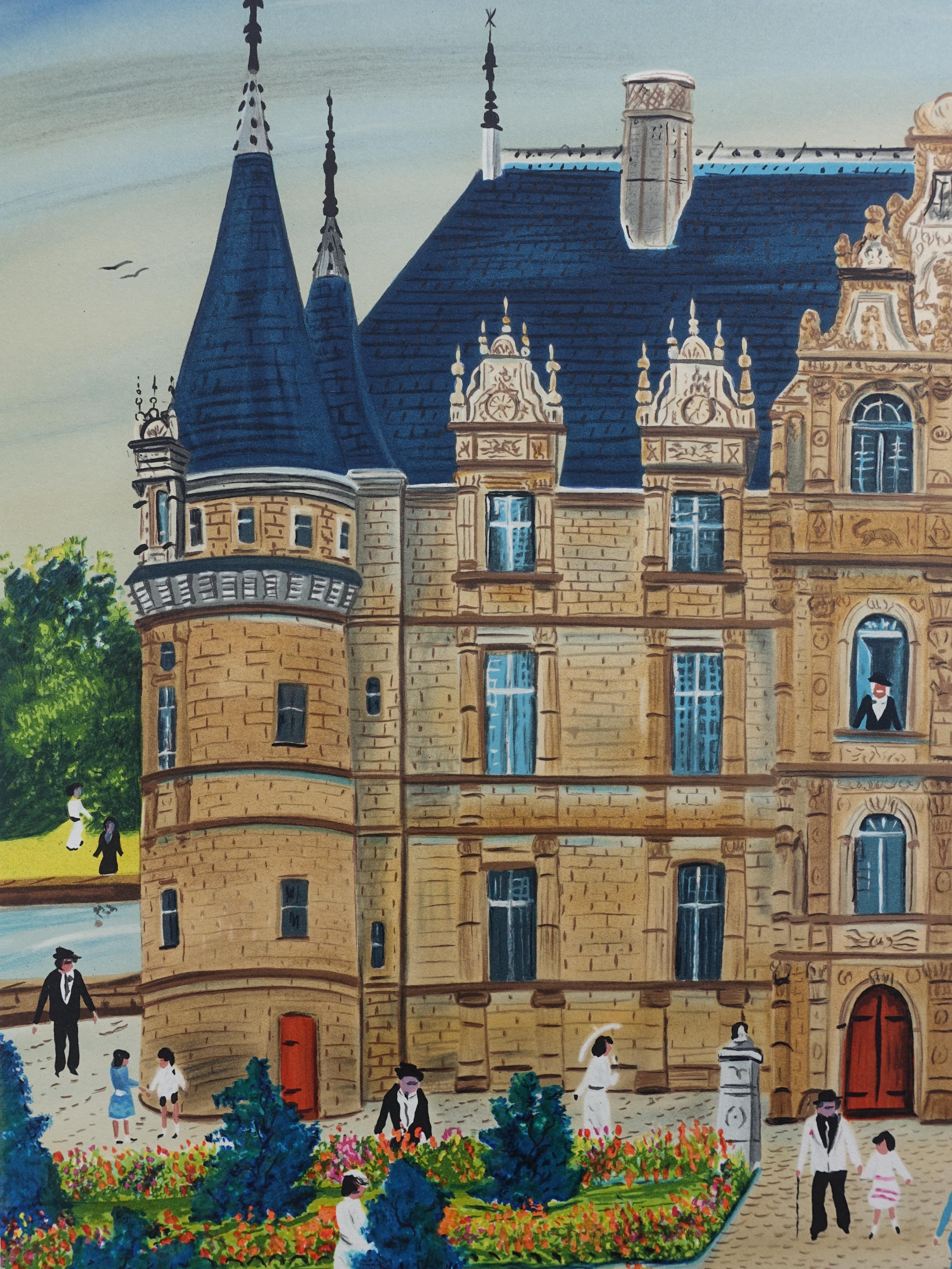 FRENCH CASTLE : Azay Le Rideau - Original Lithograph, HANDSIGNED & Ltd /250 For Sale 2