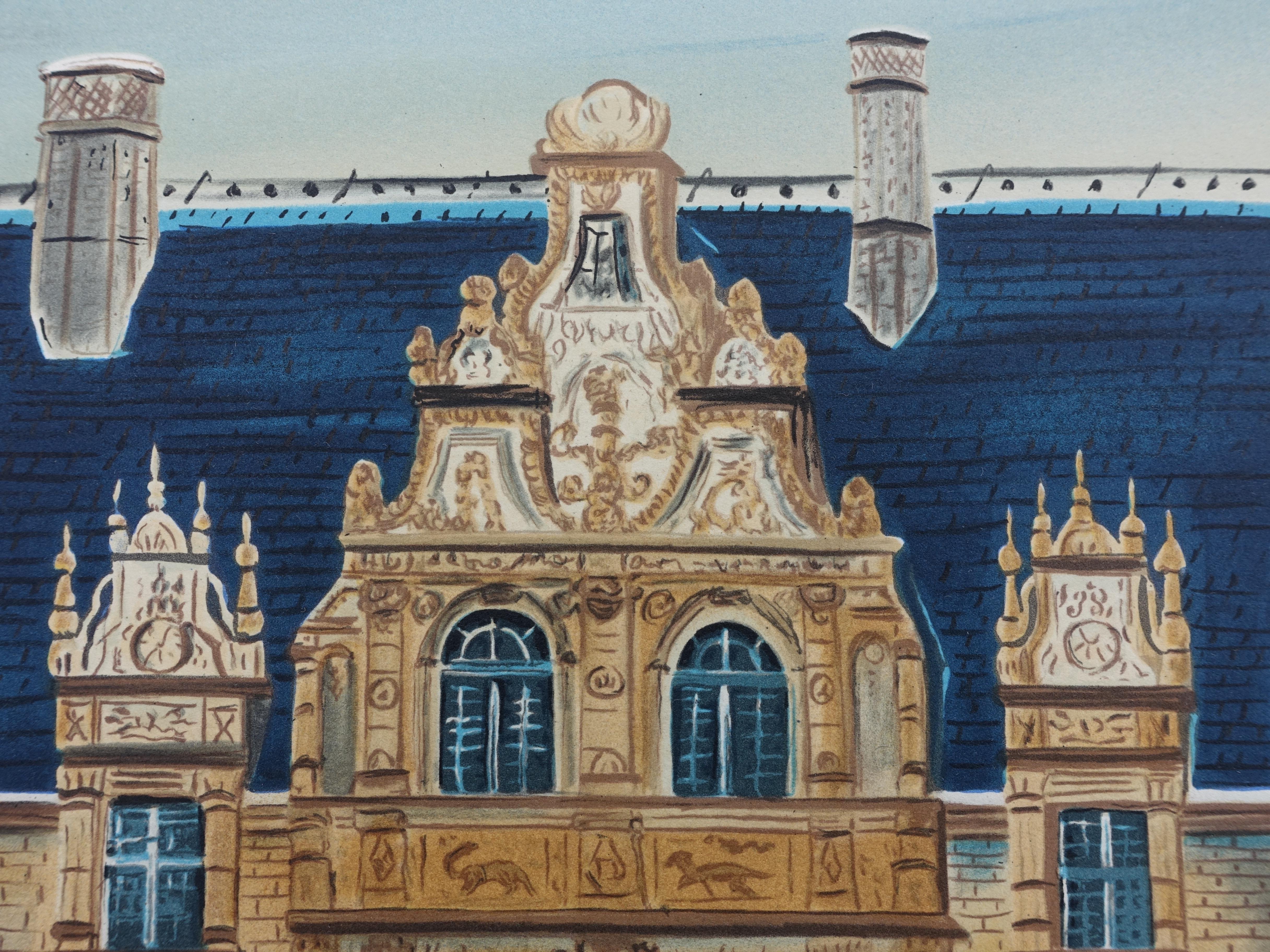 FRENCH CASTLE : Azay Le Rideau - Original Lithograph, HANDSIGNED & Ltd /250 For Sale 4