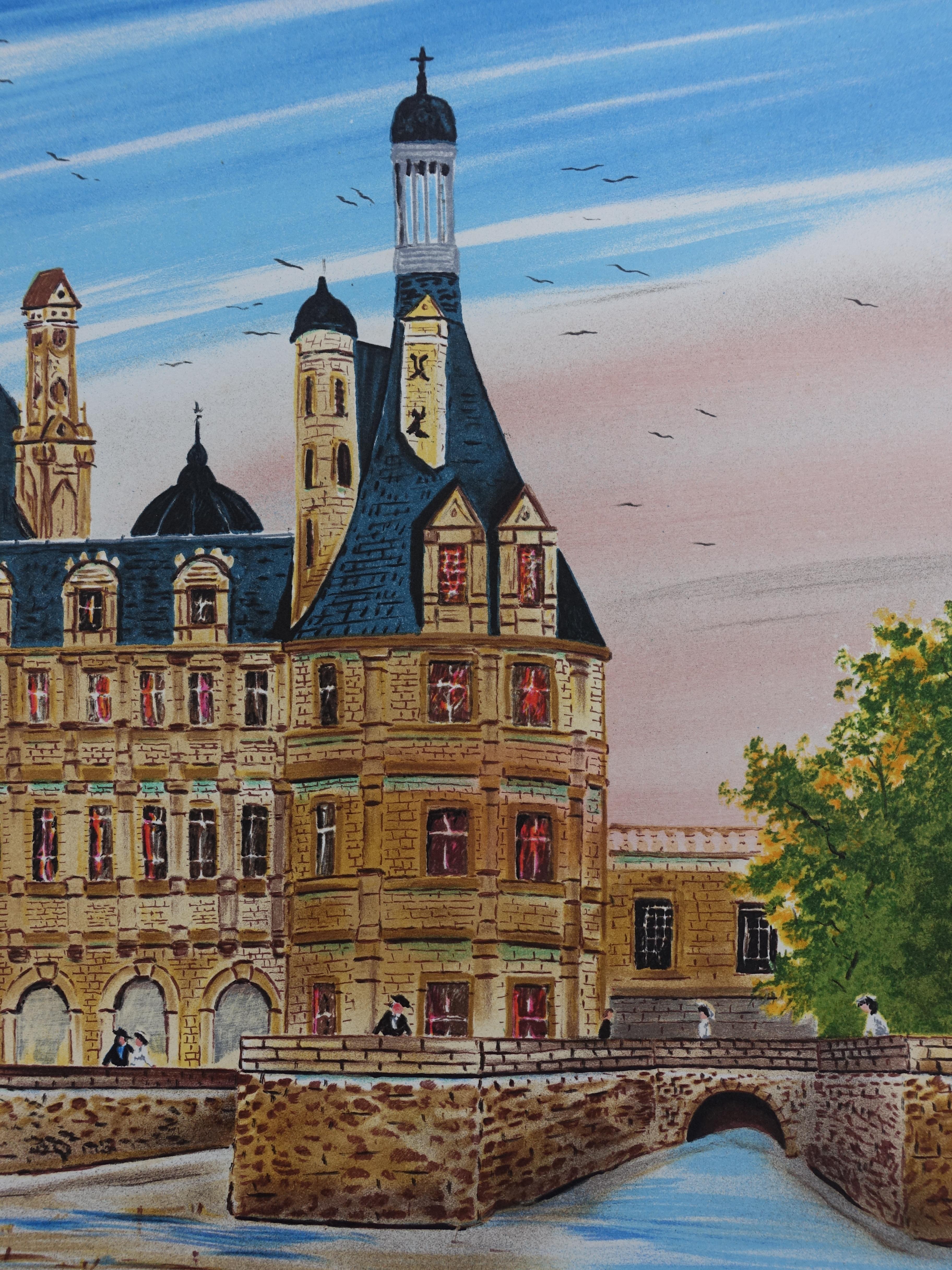 FRENCH CASTLE : Chambord Castle - Original Lithograph, HANDSIGNED & Ltd /250 For Sale 1