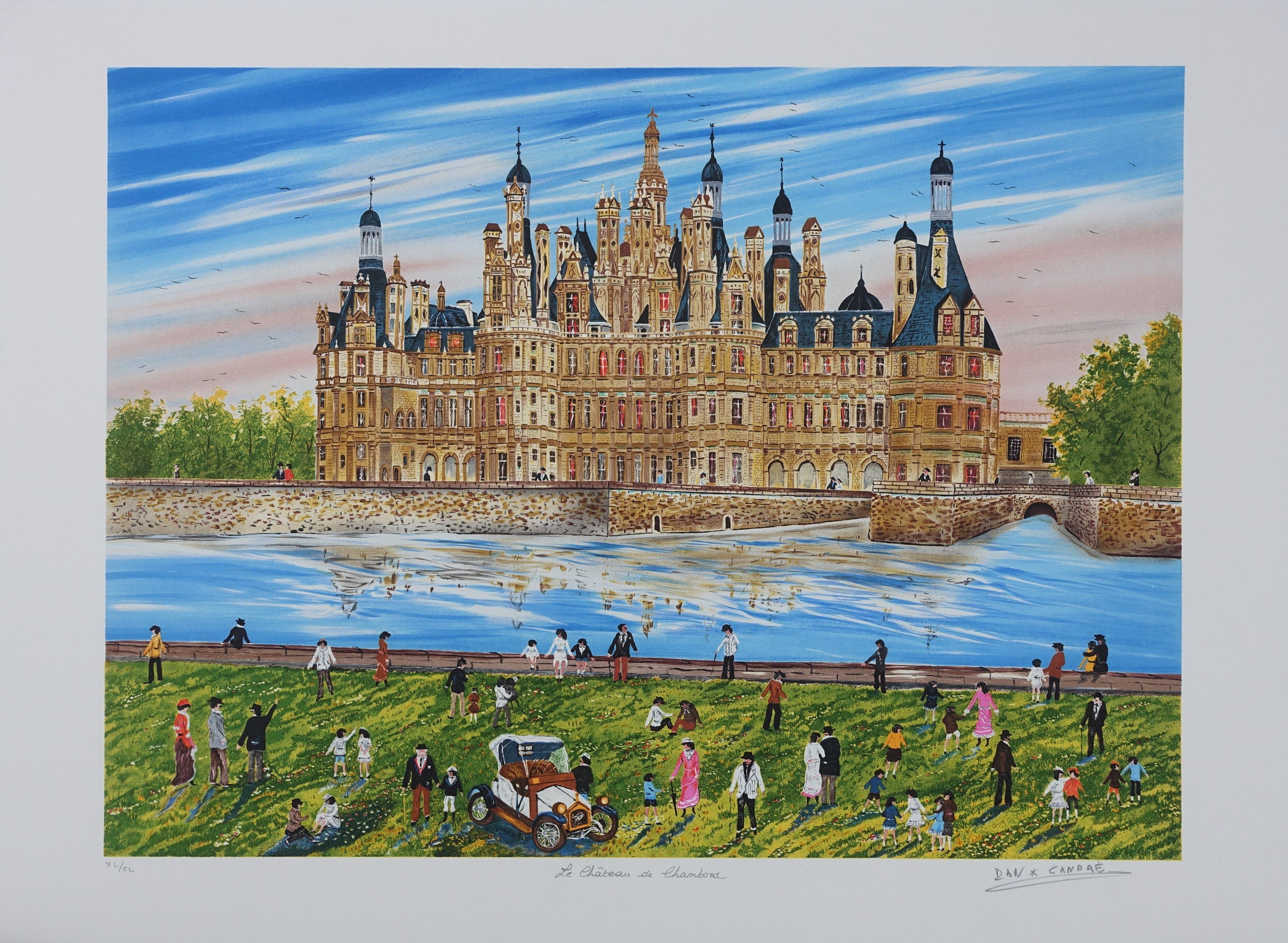 FRENCH CASTLE : Chambord Castle - Original Lithograph, HANDSIGNED & Ltd /250