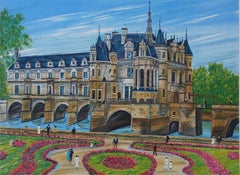 CASTELLO FRANCESE: Chenonceau - Litografia originale, firmata a mano & Ltd /250