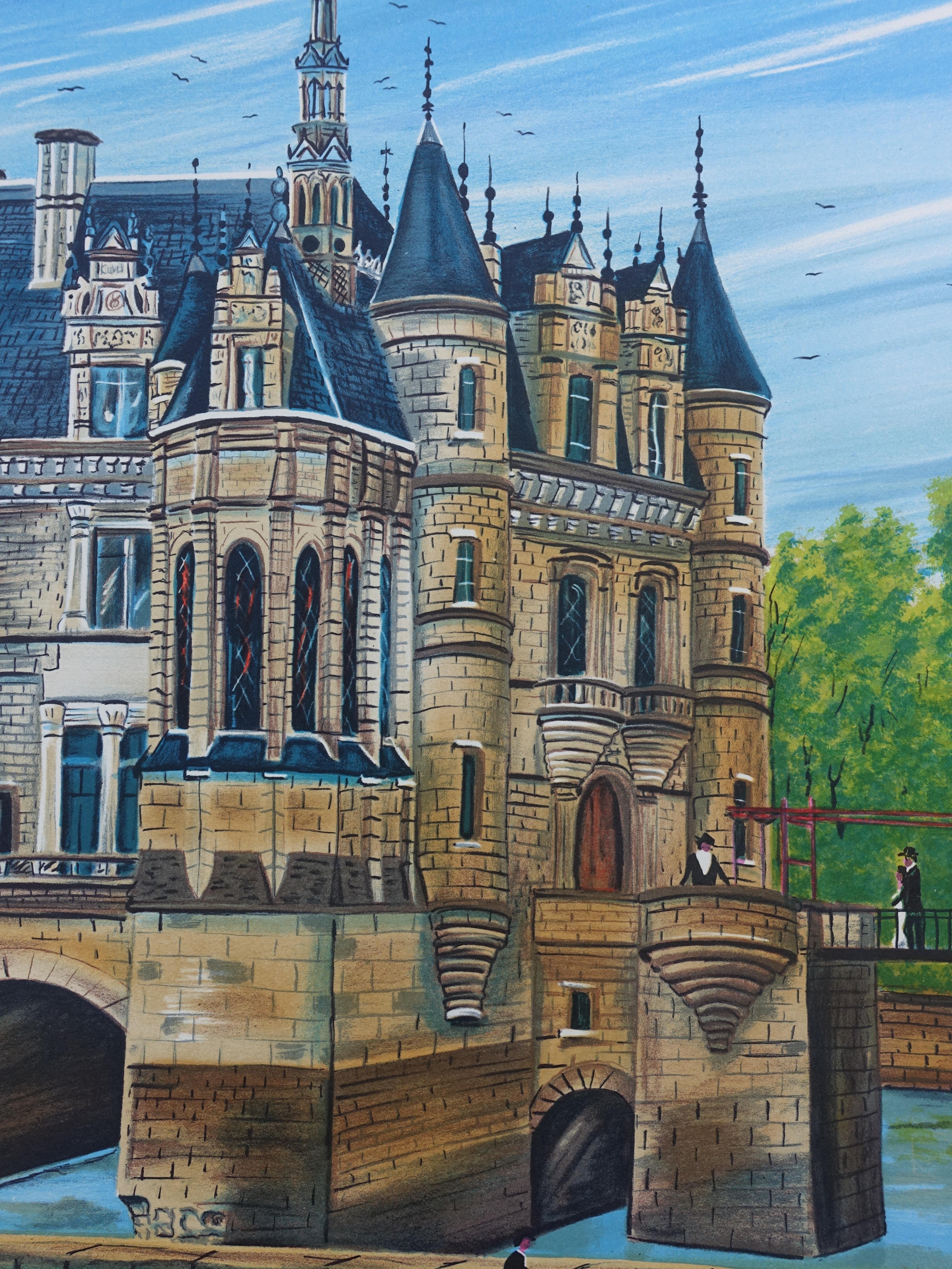 FRENCH CASTLE : Chenonceau - Original Lithograph, HANDSIGNED & Ltd /250 For Sale 2
