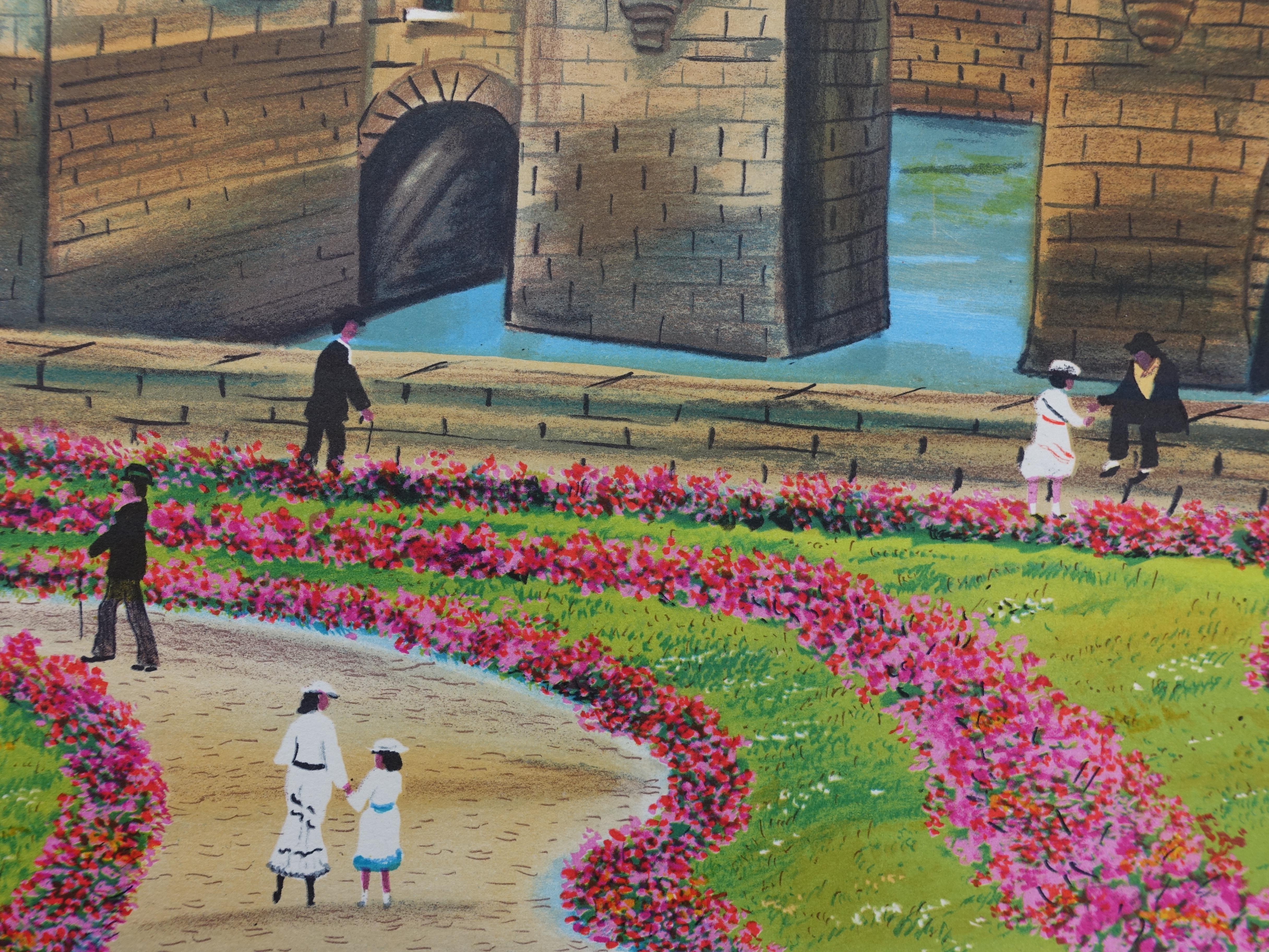 FRENCH CASTLE : Chenonceau - Original Lithograph, HANDSIGNED & Ltd /250 For Sale 4