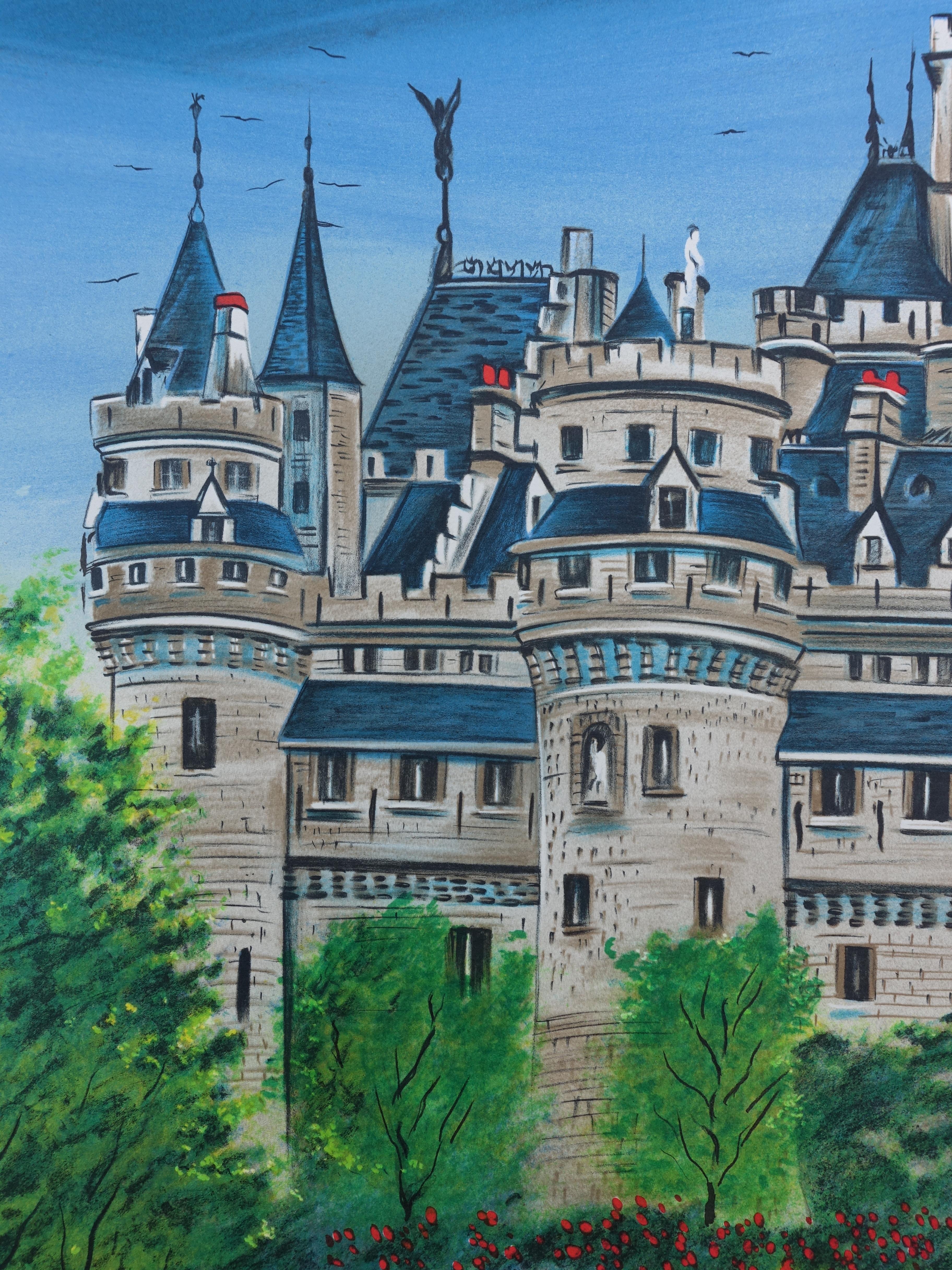 FRENCH CASTLE : Pierrefonds Castle - Original Lithograph, HANDSIGNED & Ltd /250 For Sale 3