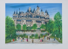 FRENCH CASTLE : Pierrefonds Castle - Original Lithograph, HANDSIGNED & Ltd /250