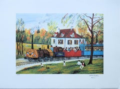 PARIS : Train to St Germain - Original Lithograph, HANDSIGNED & Ltd /225