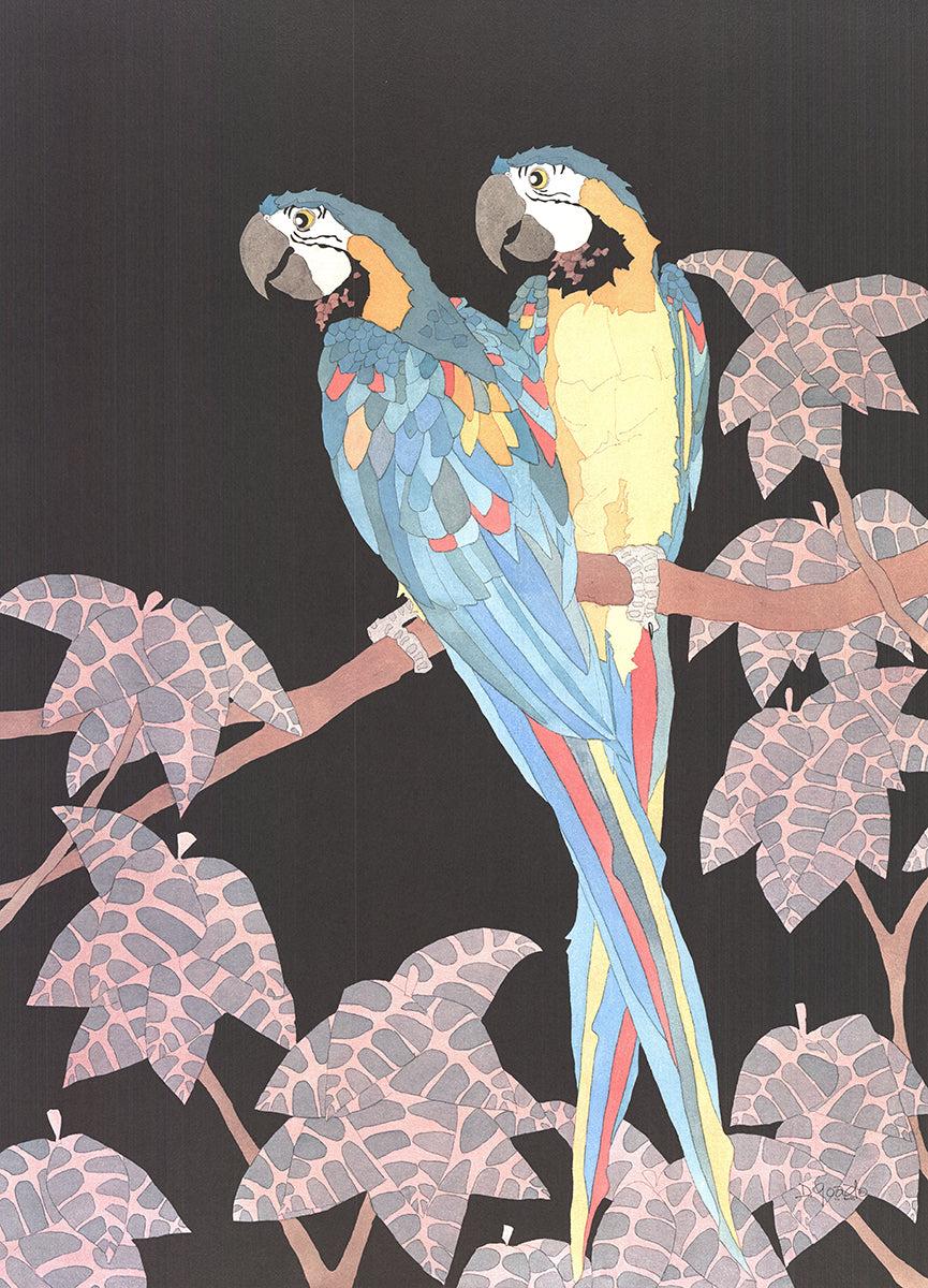 Dan Goad 'Macaws' 1989- Litografia offset in vendita 1