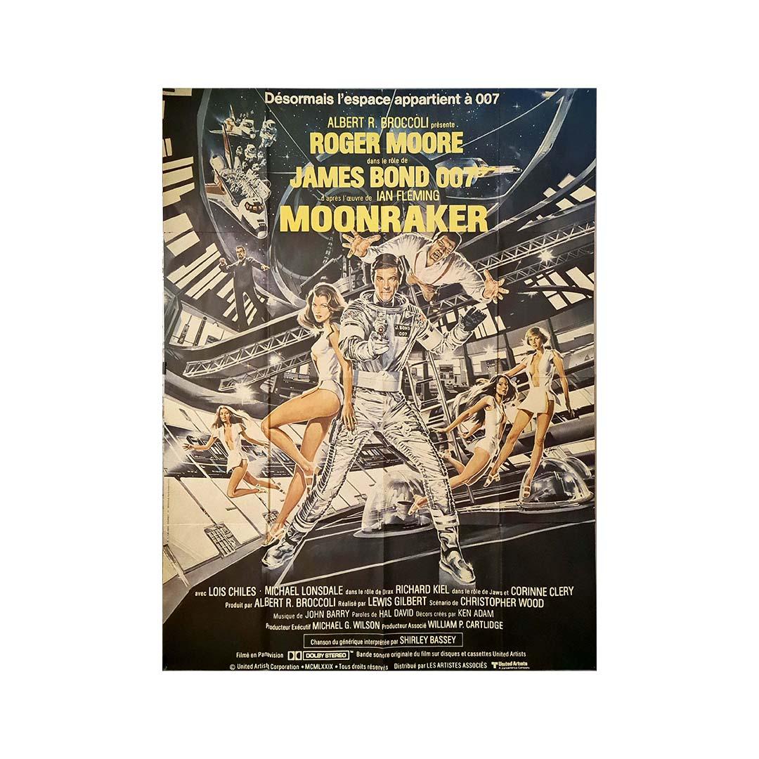 Ian Fleming James Bond 007 Movie Moonraker 1979 Original Poster French version - Print by Dan Goozee