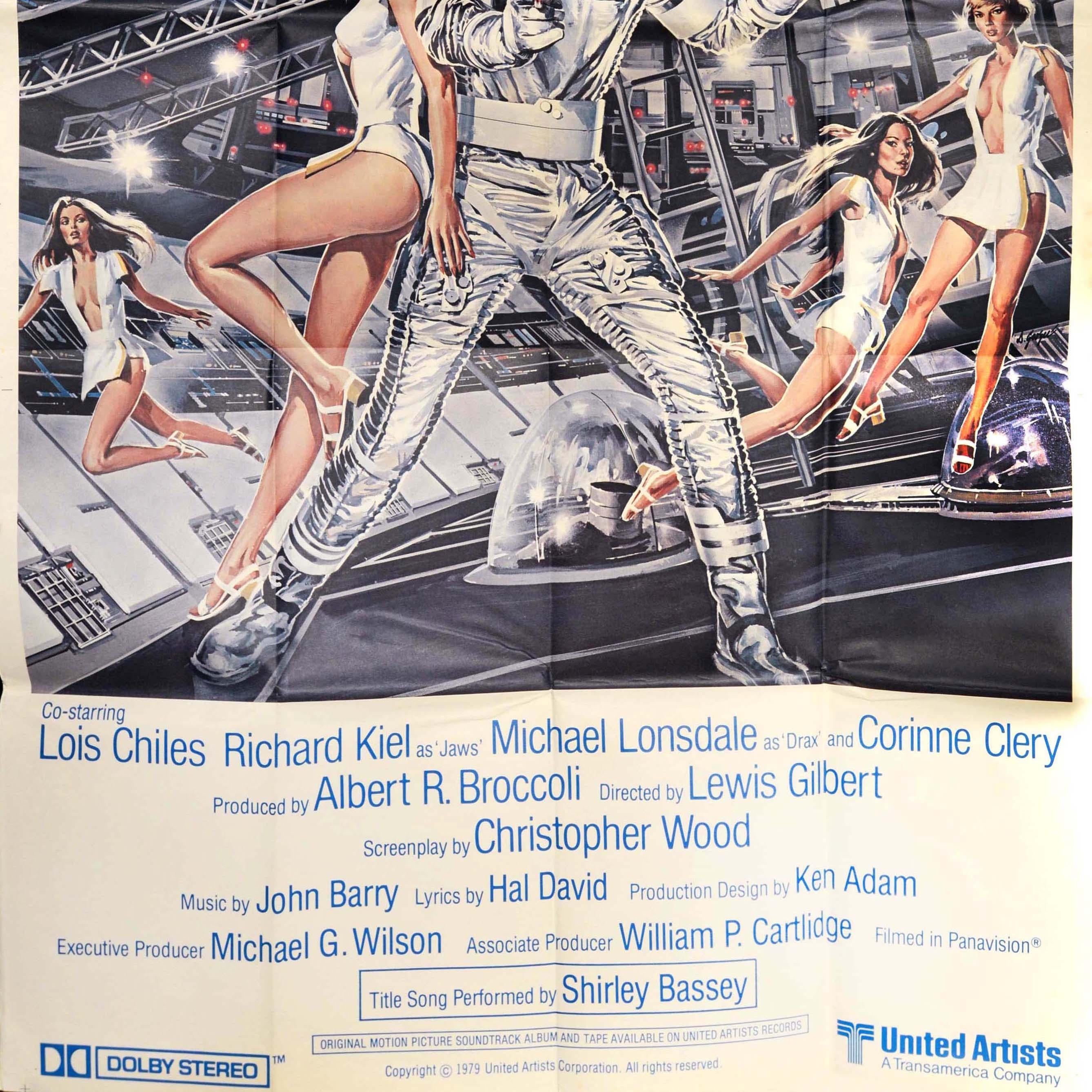Original Vintage Cinema Poster James Bond Moonraker Roger Moore Dan Goozee Spy 2