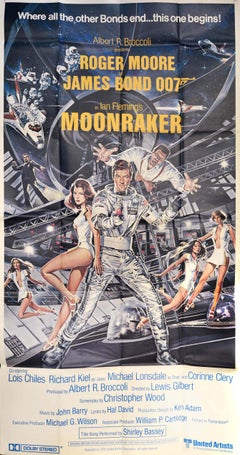 Original Retro Cinema Poster James Bond Moonraker Roger Moore Dan Goozee Spy