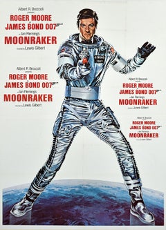 Original Vintage James Bond Film Poster Moonraker Roger Moore 007 Movie Art