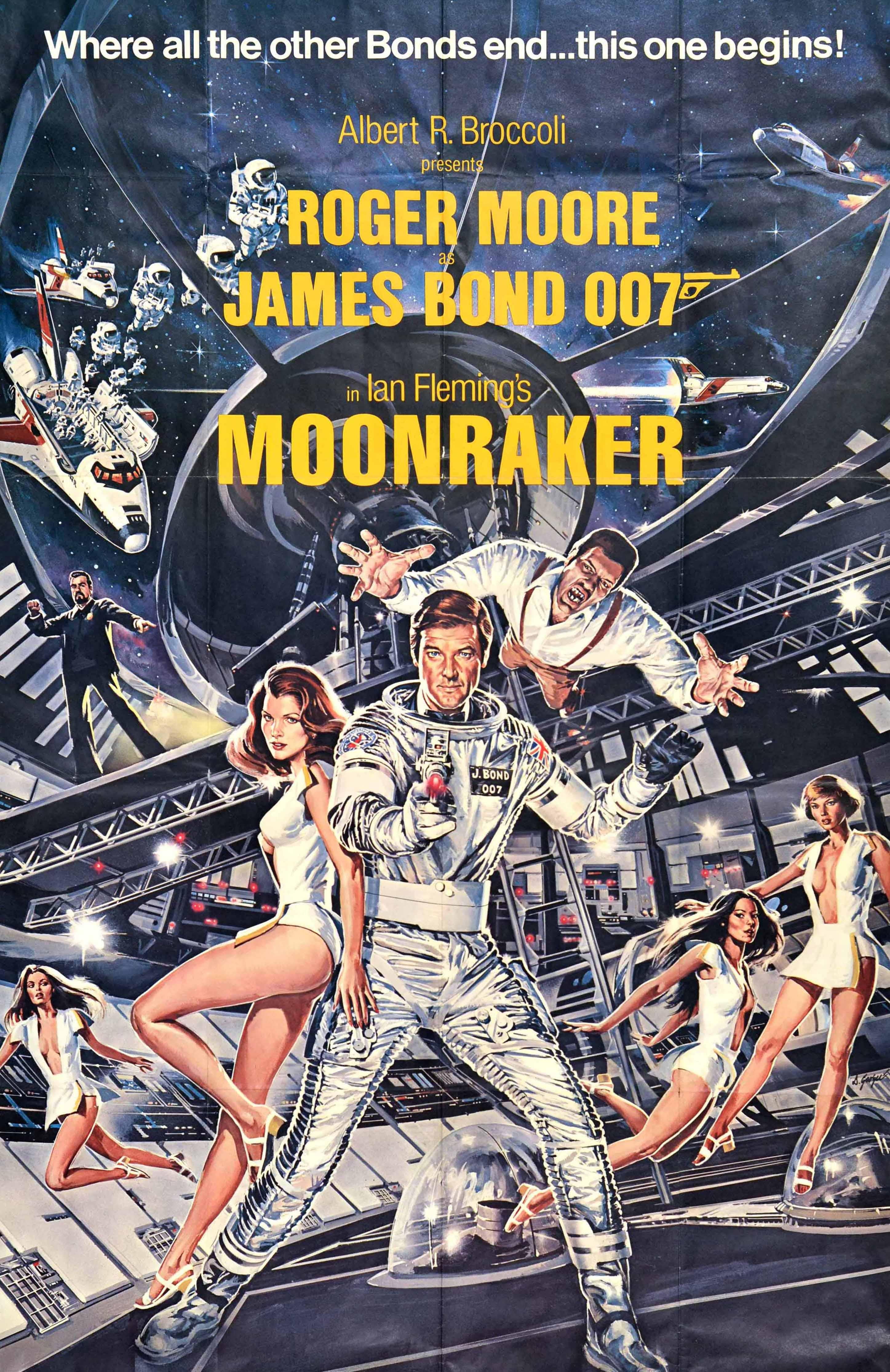 Poster cinematografico originale d'epoca James Bond 007 Moonraker Roger Moore Dan Goozee in vendita 1
