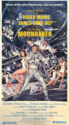 Original Vintage Movie Poster James Bond 007 Moonraker Roger Moore Dan Goozee