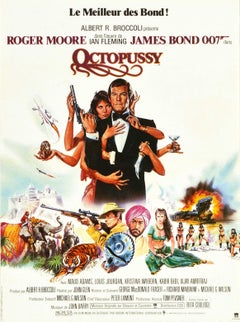Original Vintage Movie Poster James Bond 007 Octopussy France Dan Goozee Moore