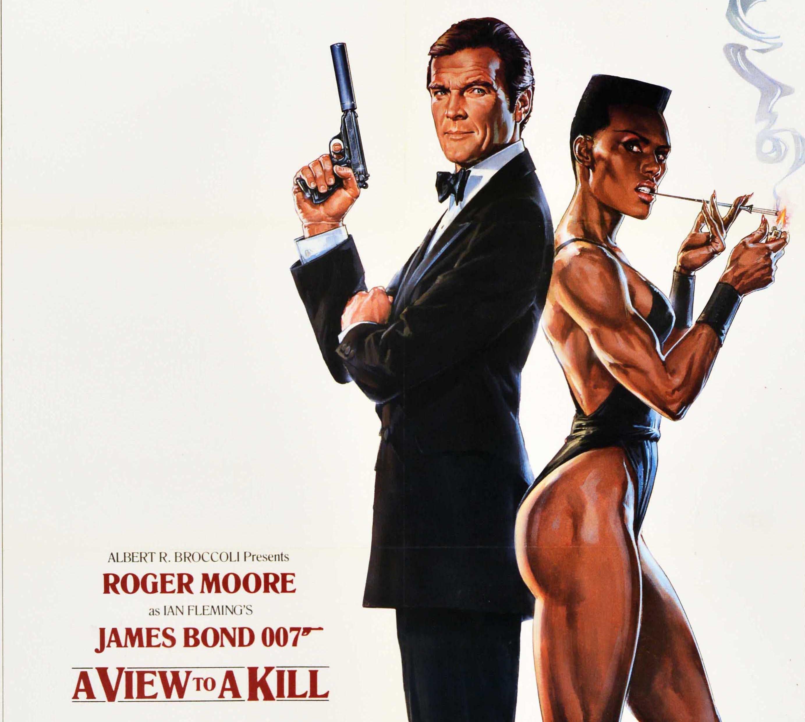 Original-Vintage-Filmplakat James Bond „A View To A Kill“, Roger Moore, Goozee (Grau), Print, von Dan Goozee