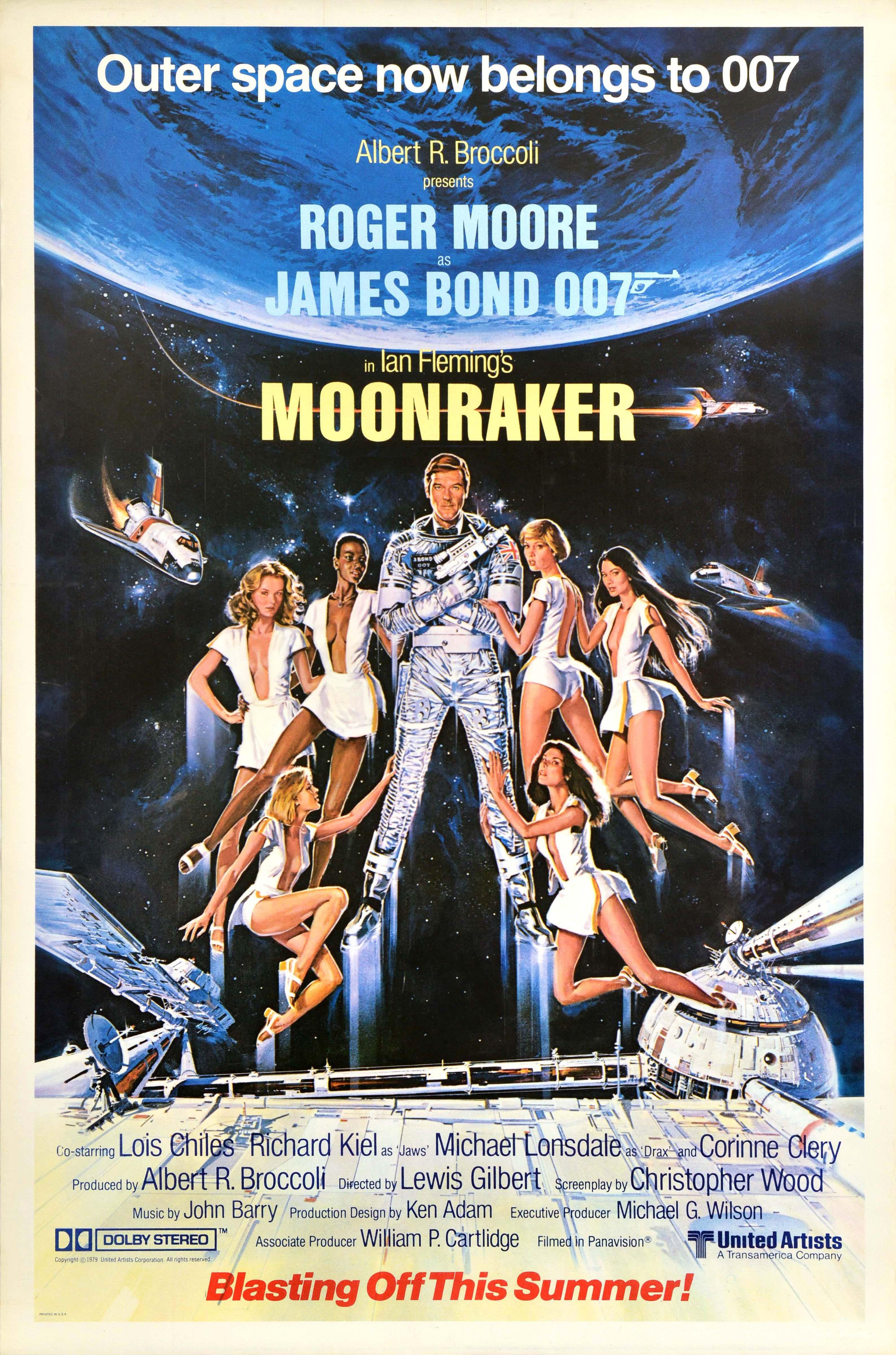Dan Goozee Print - Original Vintage Teaser Cinema Poster James Bond Moonraker 007 Daniel Goozee