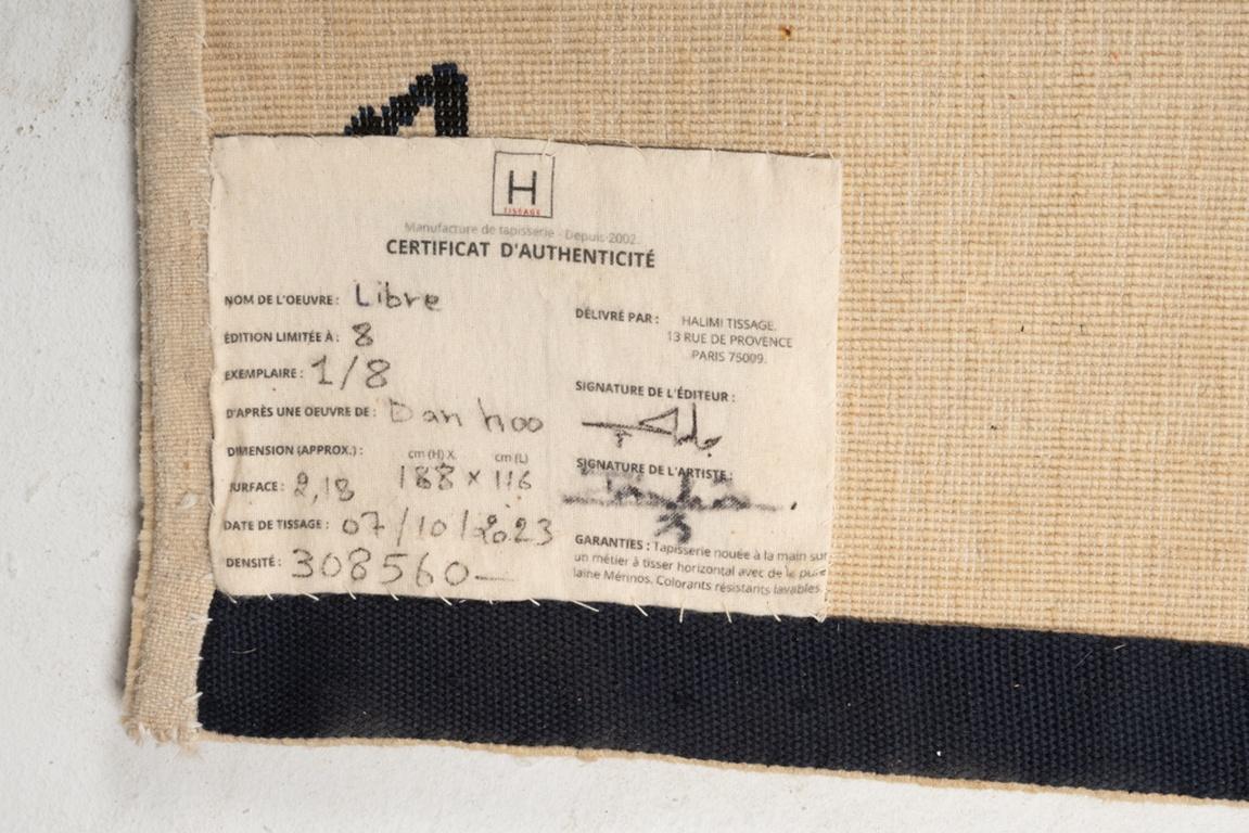Dan Hôo. Hand-knotted tapestry in merino wool. Contemporary. In Excellent Condition For Sale In Saint-Ouen, FR