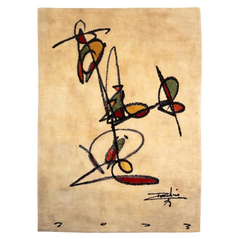 Dan Hôo. Hand-knotted tapestry in merino wool. Contemporary. For Sale