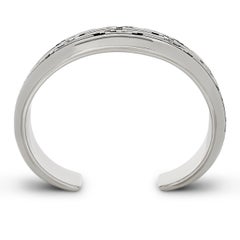 Dan Jackson Sterling Silver Hand Carved Navajo Geometric Cuff Bracelet