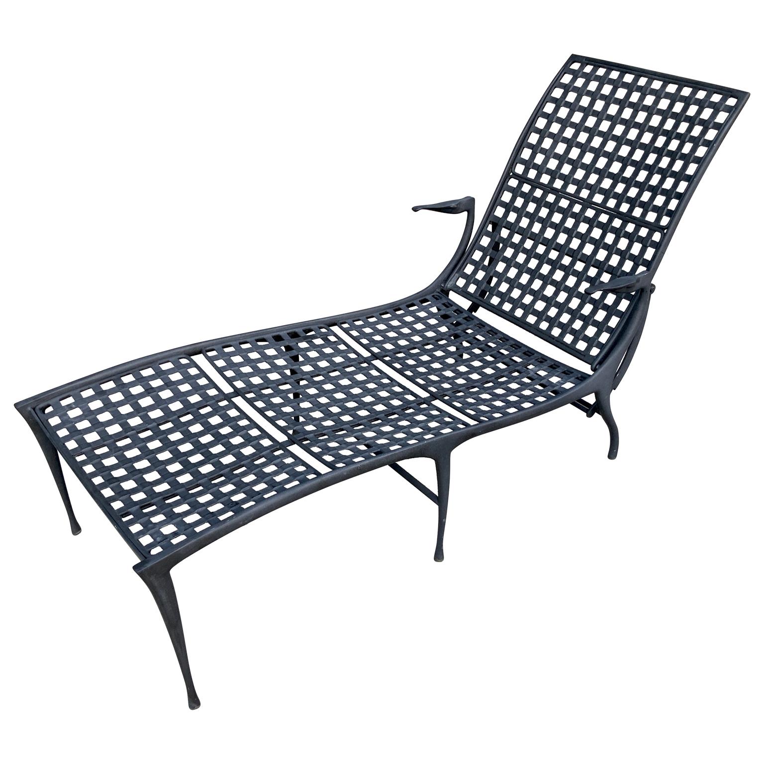 Exceptional design by Dan Johnson for Brown Jordan Sol Y Luna aluminum gazelle chaise lounge.