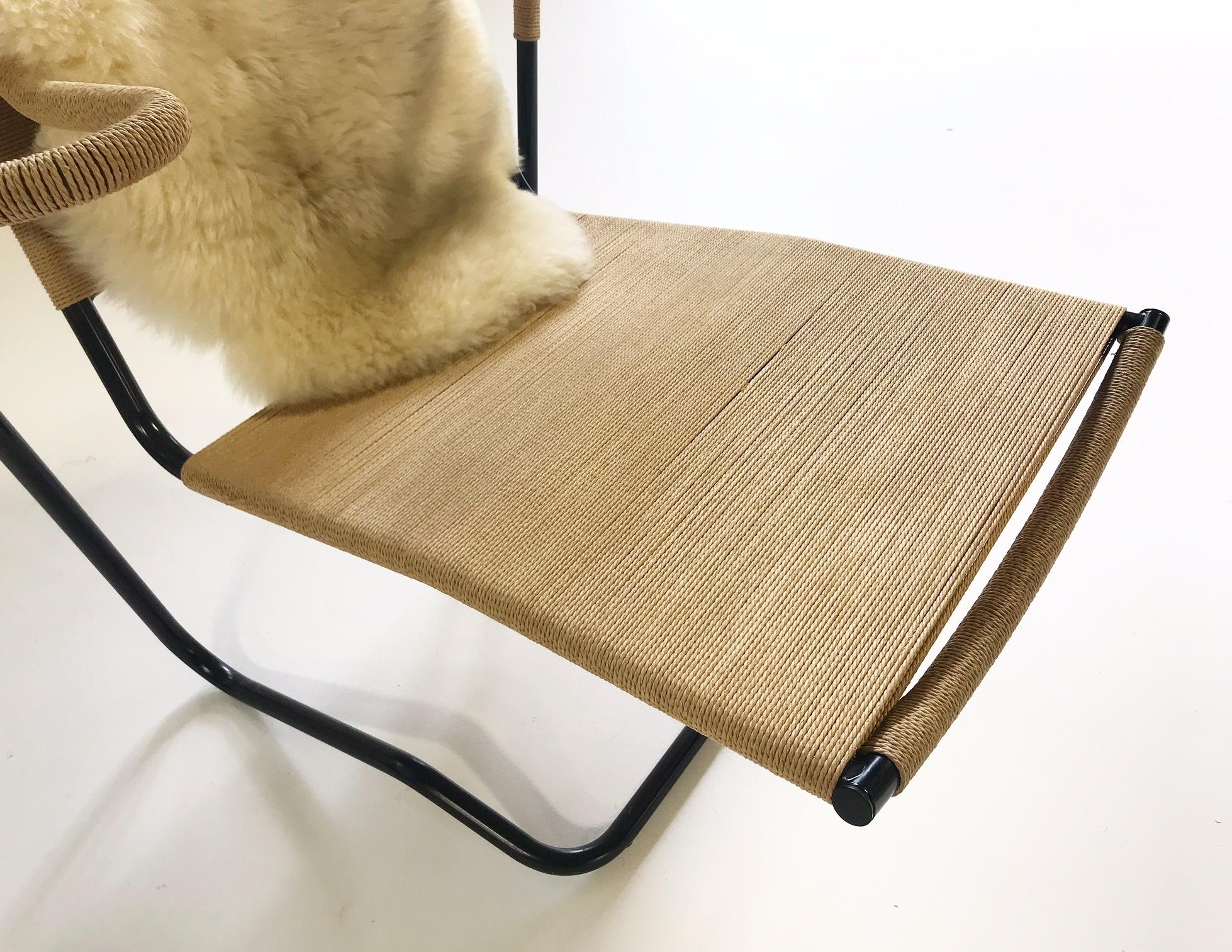 Mid-Century Modern Dan Johnson for California Living Model 2750 Lounge Chair with Sheepskin