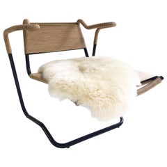 Dan Johnson für California Living Modell 2750 Lounge Chair mit Schafsfell